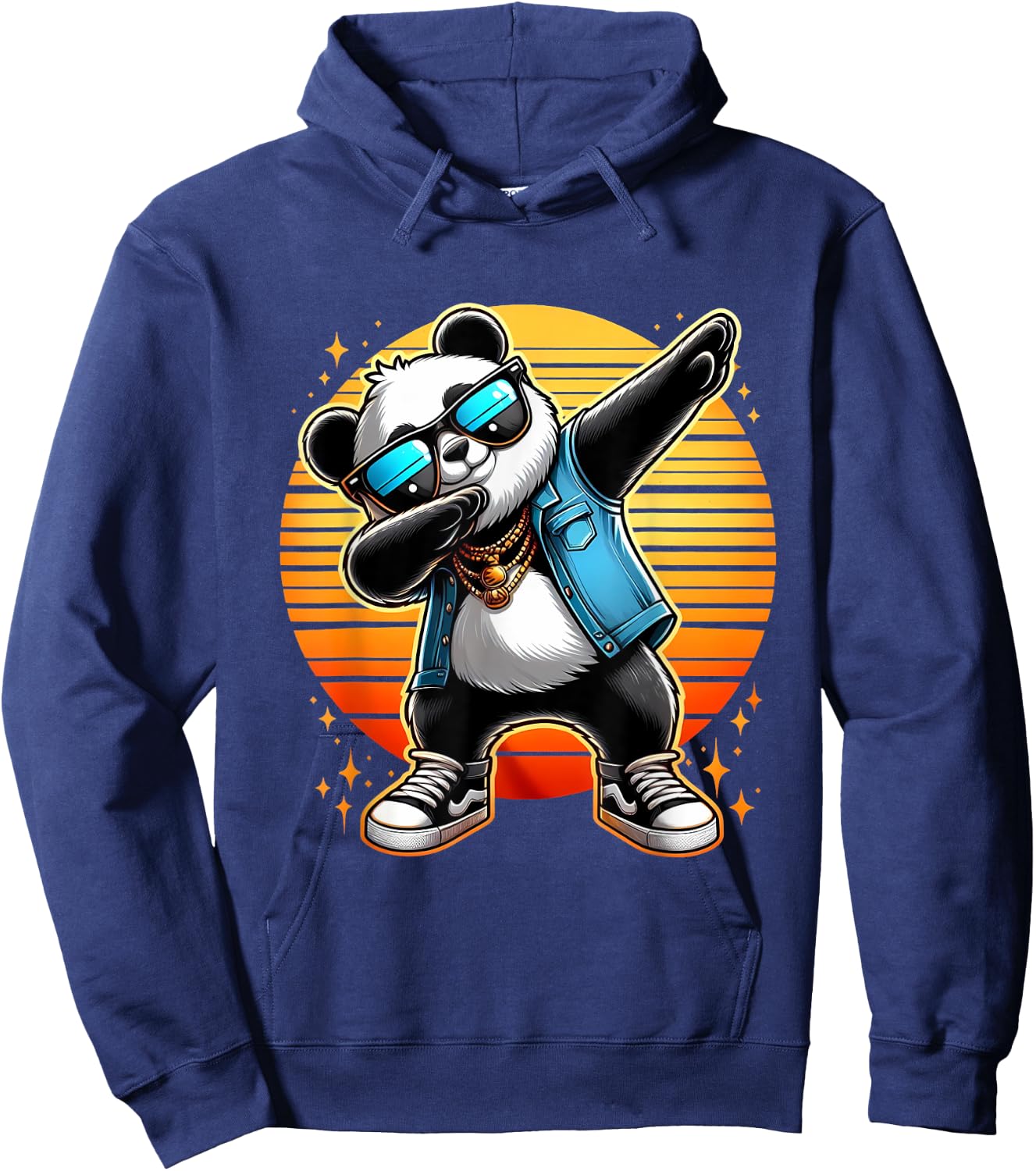 Funny Dabbing Panda Wearin a Sunglasses Panda Bear Dab Dance Hoodie - Hoodie | Navy