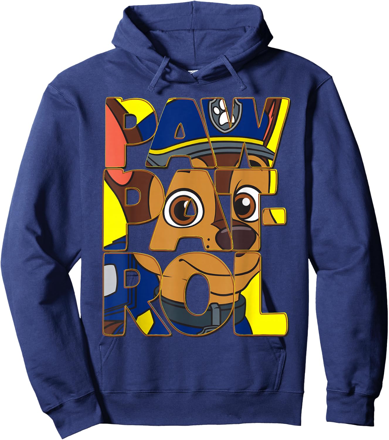Police Pup Chase With Text On Face Hoodie - Hoodie | Navy