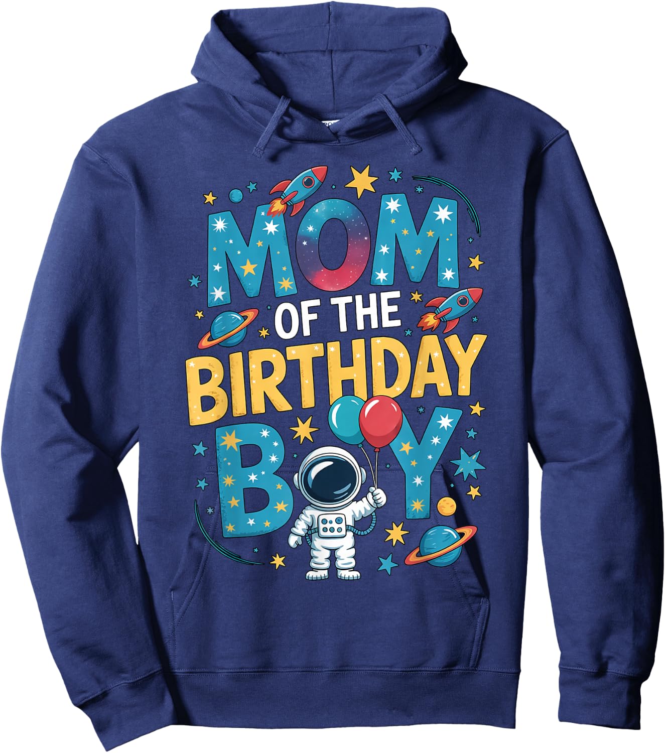 Birthday Boy Mom Rocket Astronaut Outer Space Party Hoodie - Hoodie | Navy