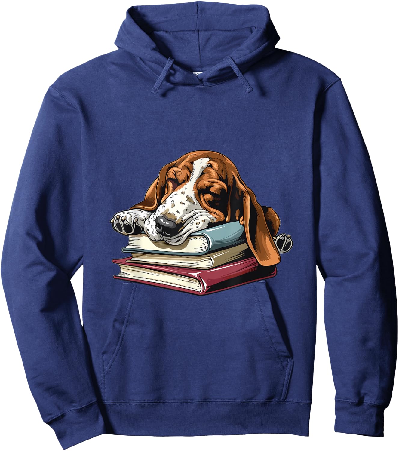 Basset Hound Books Dog Breed Graphic Men Women Girls Kids Hoodie - Hoodie | Navy