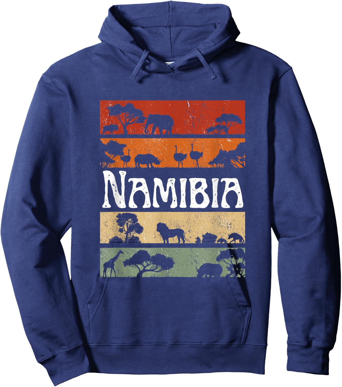 Retro Africa Namibia Safari Travel Namibia Tour Hoodie - Hoodie | Navy