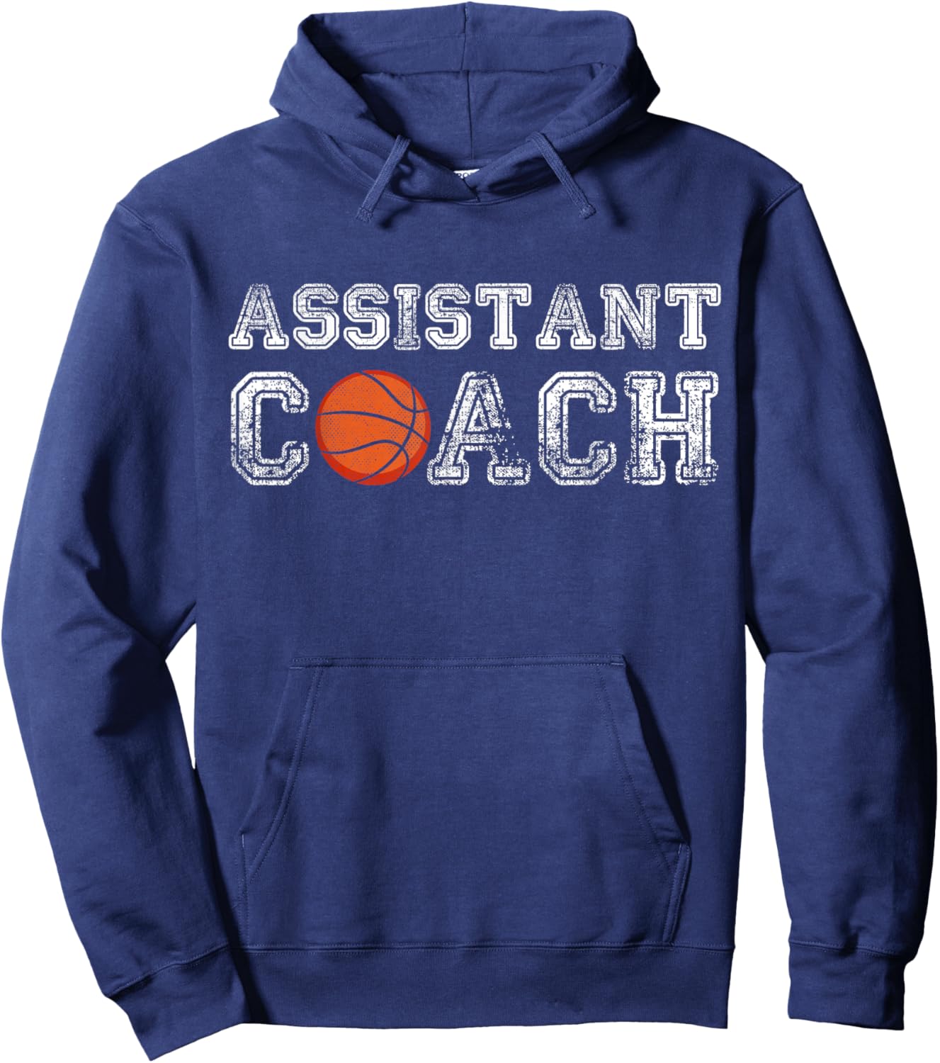 Assistant Basketball Coach Appreciation Coaching Distressed Hoodie - Hoodie | Navy