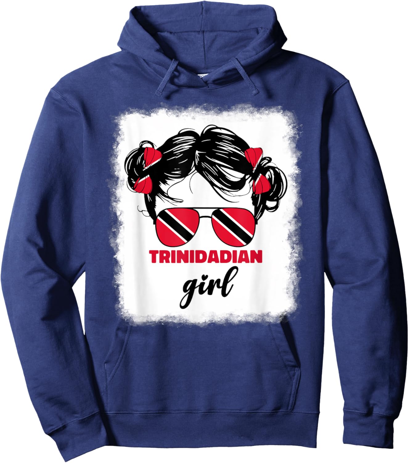 Trinidadian Girl Kids Trini Trinidad and Tobago Flag Girls Hoodie - Hoodie | Navy