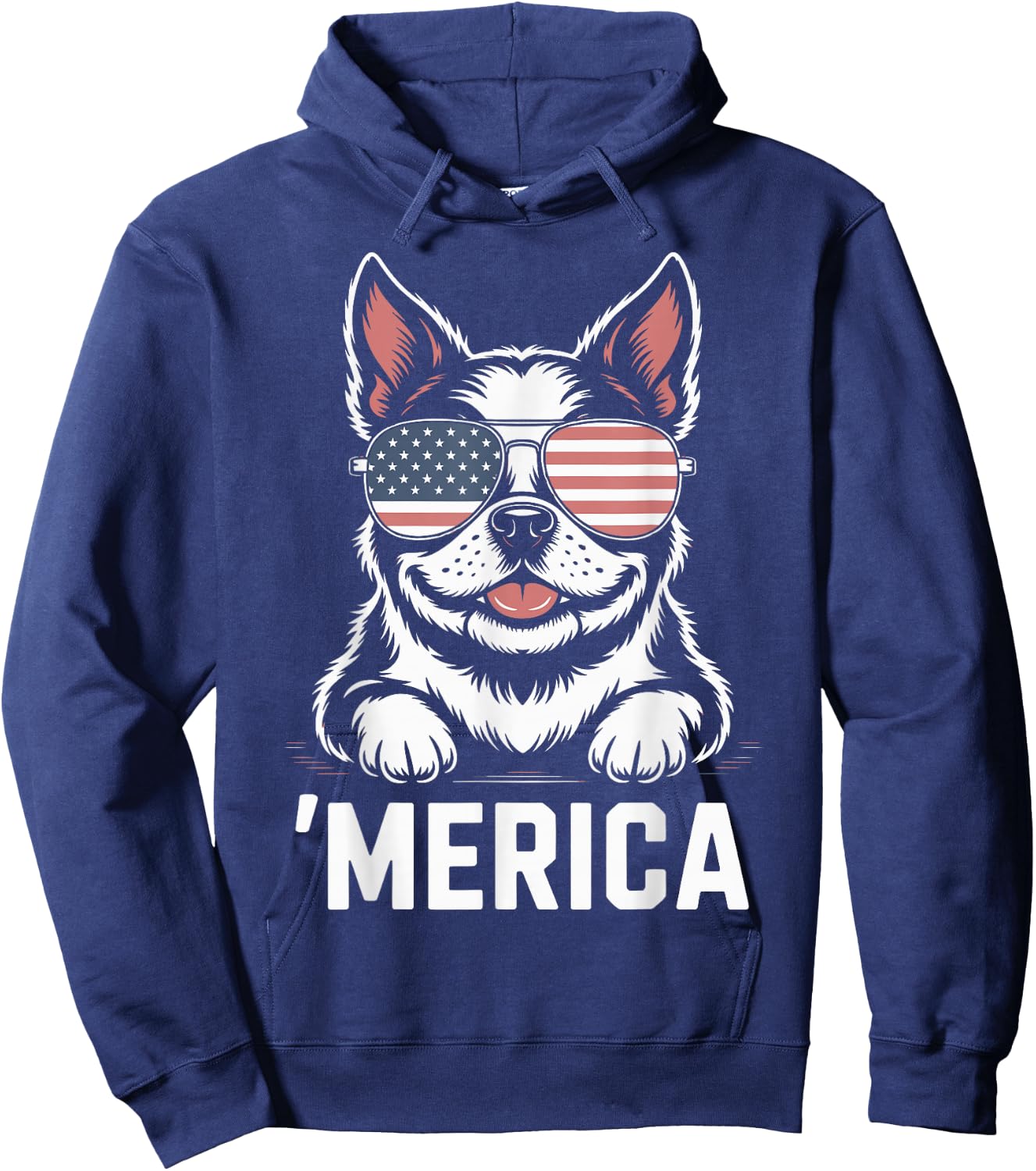 Boston Terrier 4th of July ‘Merica Patriotic Hoodie - Hoodie | Navy