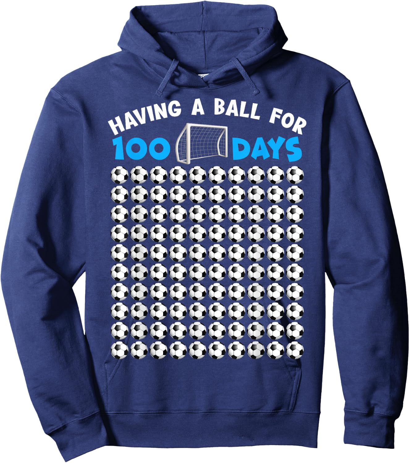 100 Days Of School Soccer 100th Day Of School For Boys Kids Hoodie - Hoodie | Navy