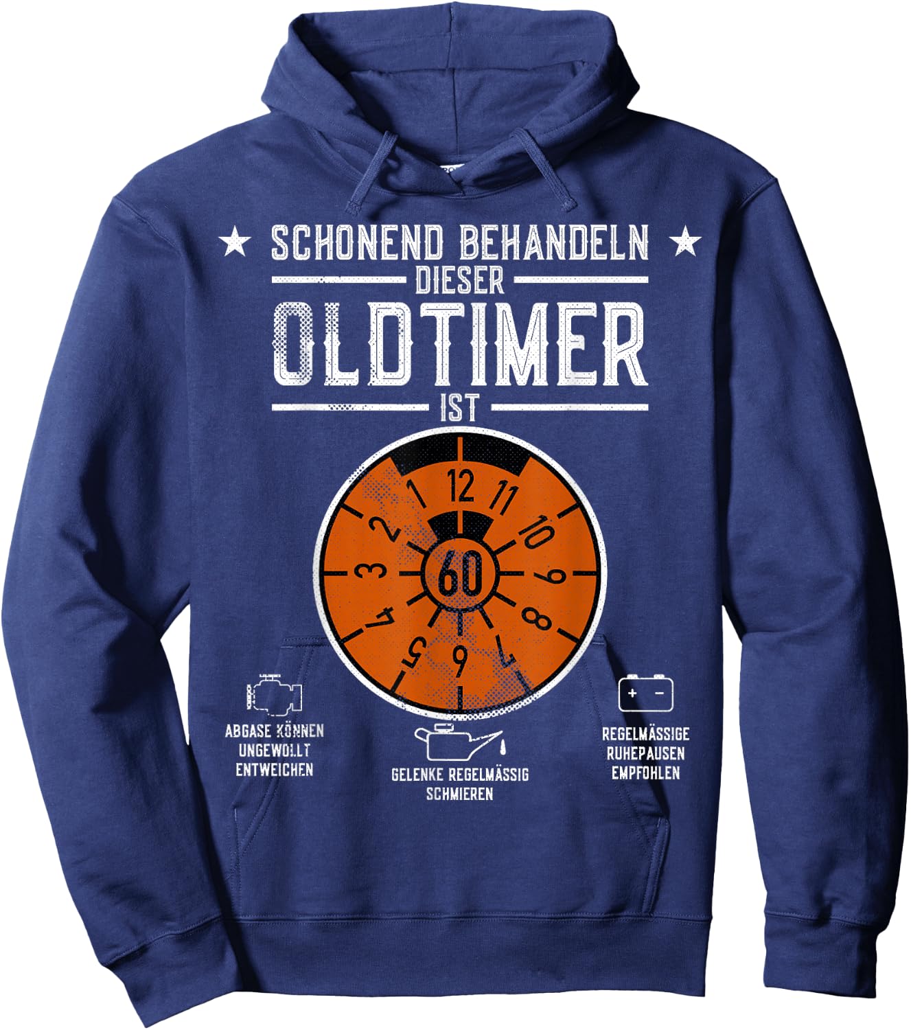 HU Plaque Gentle Treat Oldtimer is 60th Birthday Hoodie - Hoodie | Navy