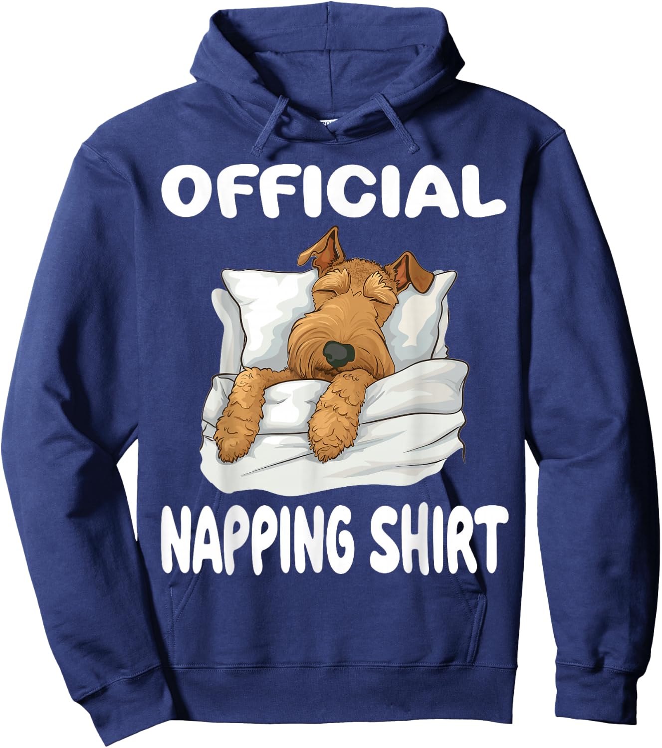 Airedale Terrier Dog Official Napping shirt Pajamas Hoodie - Hoodie | Navy
