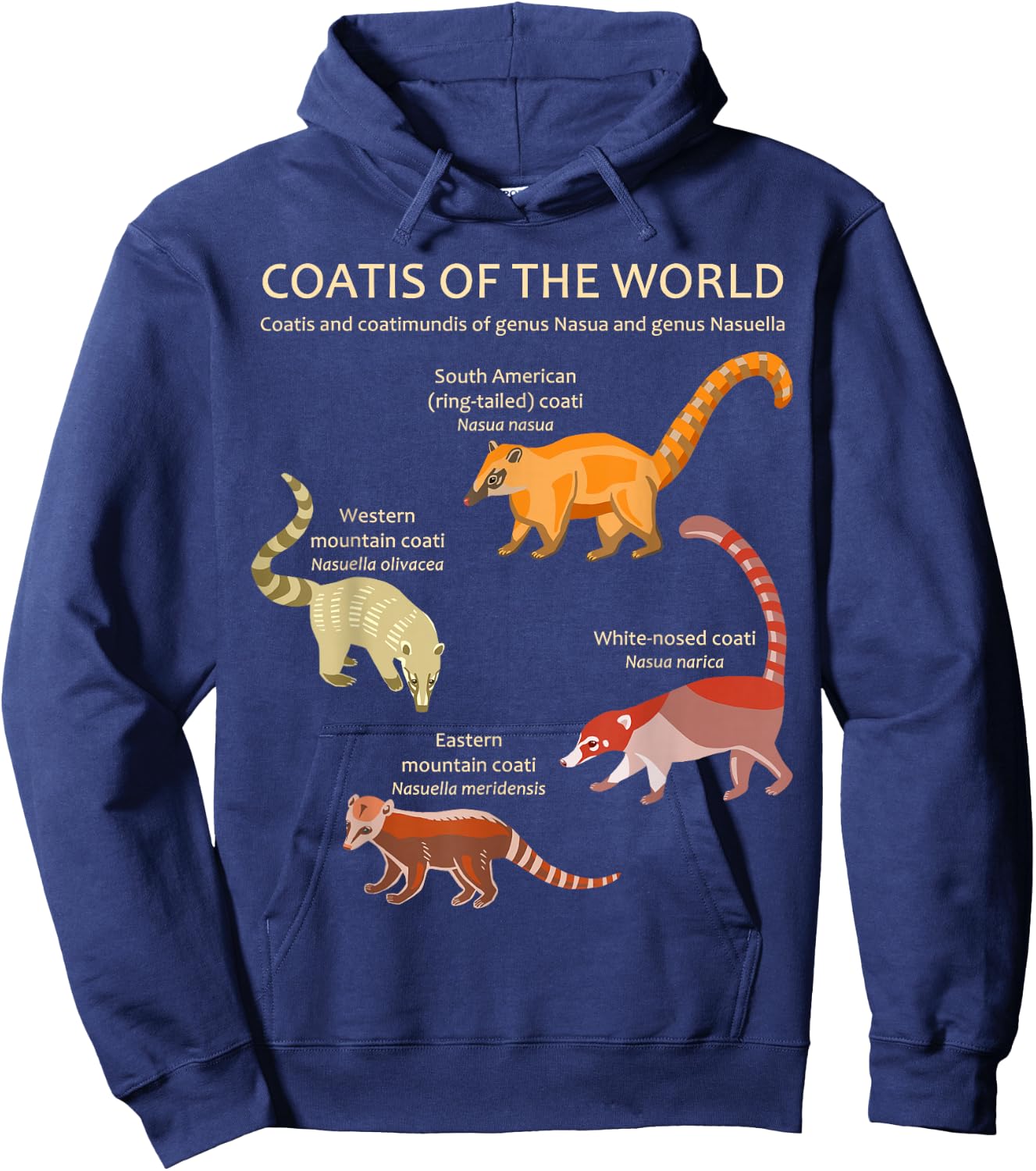 Coati and Coatimundi Species Animal Artwork Hoodie - Hoodie | Navy