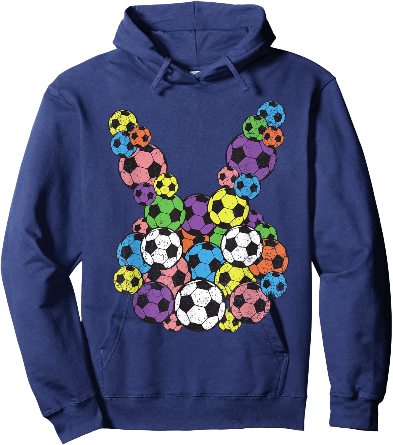 Easter Soccer Lover Bunny Head Ball Egg Hunting Spring Hoodie - Hoodie | Navy