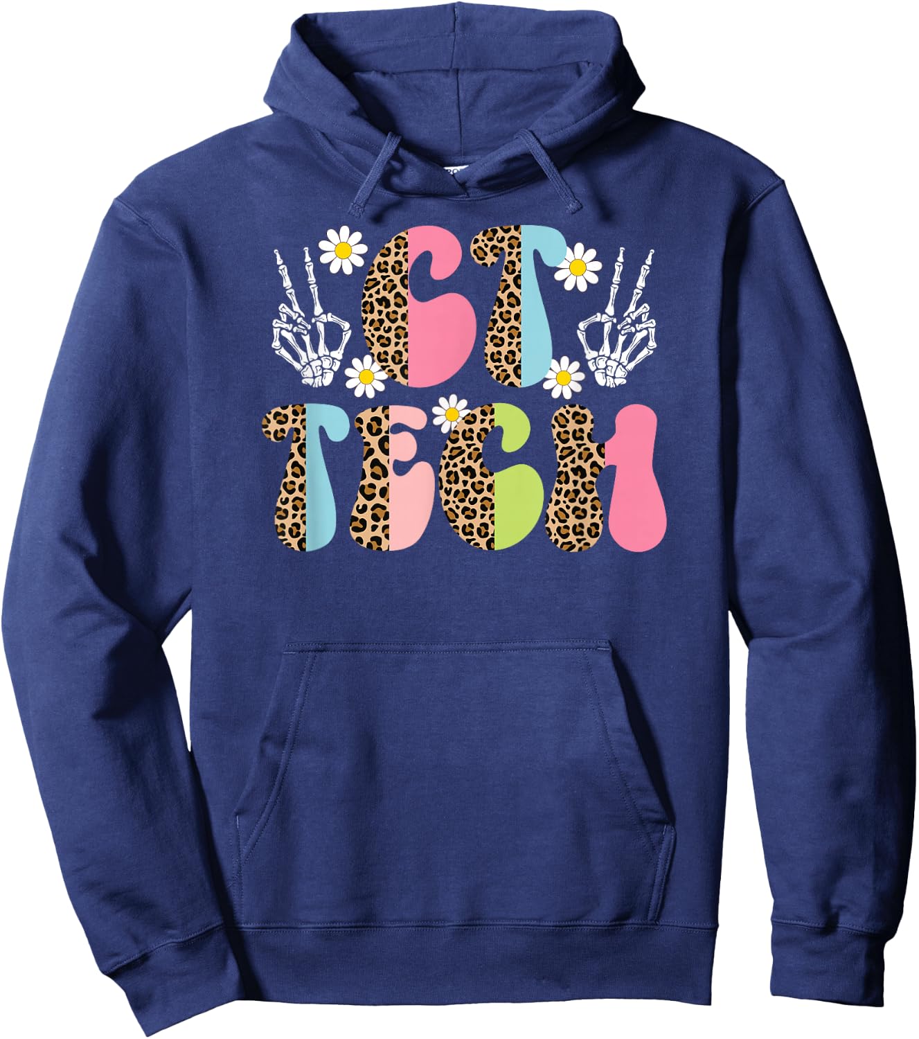 CT Tech Leopard Computed Tomography Technologist Hoodie - Hoodie | Navy