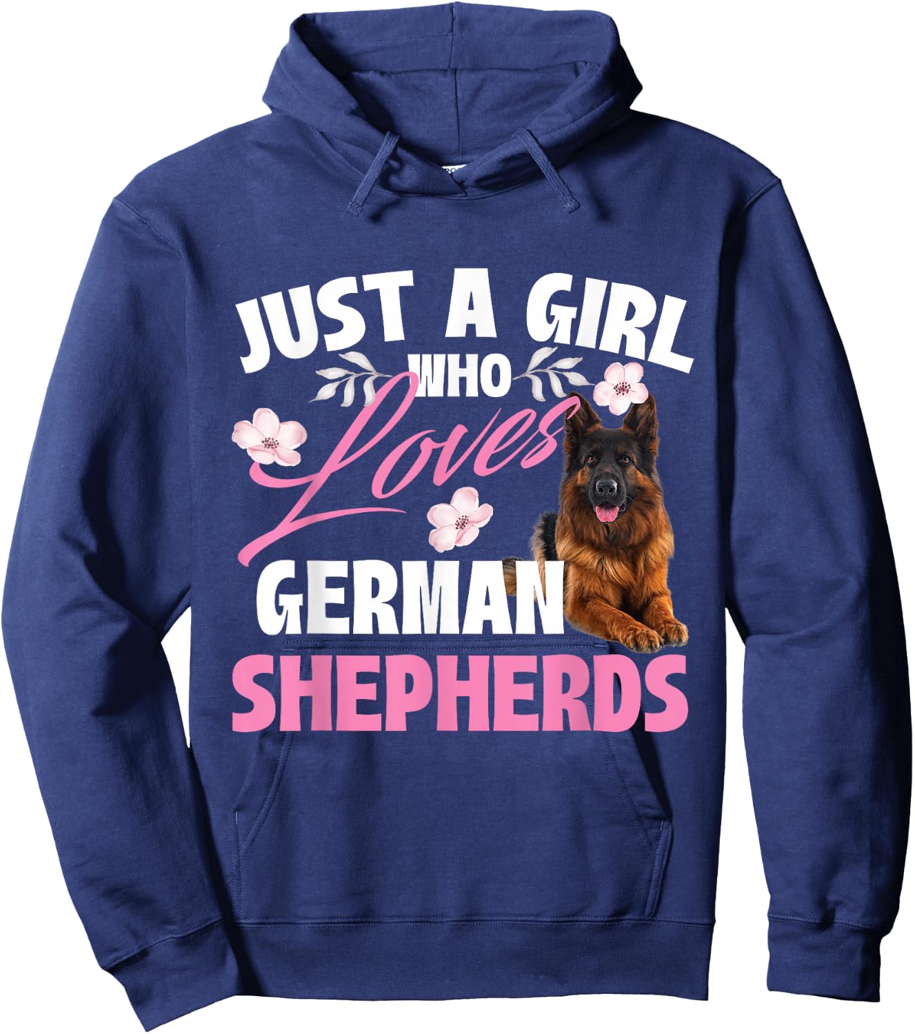 Just A Girl Who Loves German Shepherds - Canine Dog Lover Hoodie - Hoodie | Navy