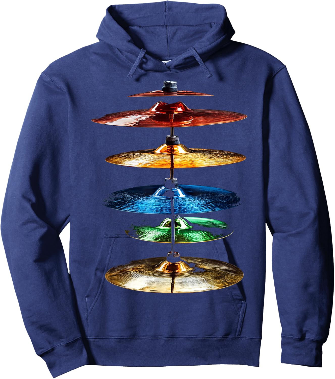 Cymbals Music Instrument Motif Illustration Cymbals Hoodie - Hoodie | Navy