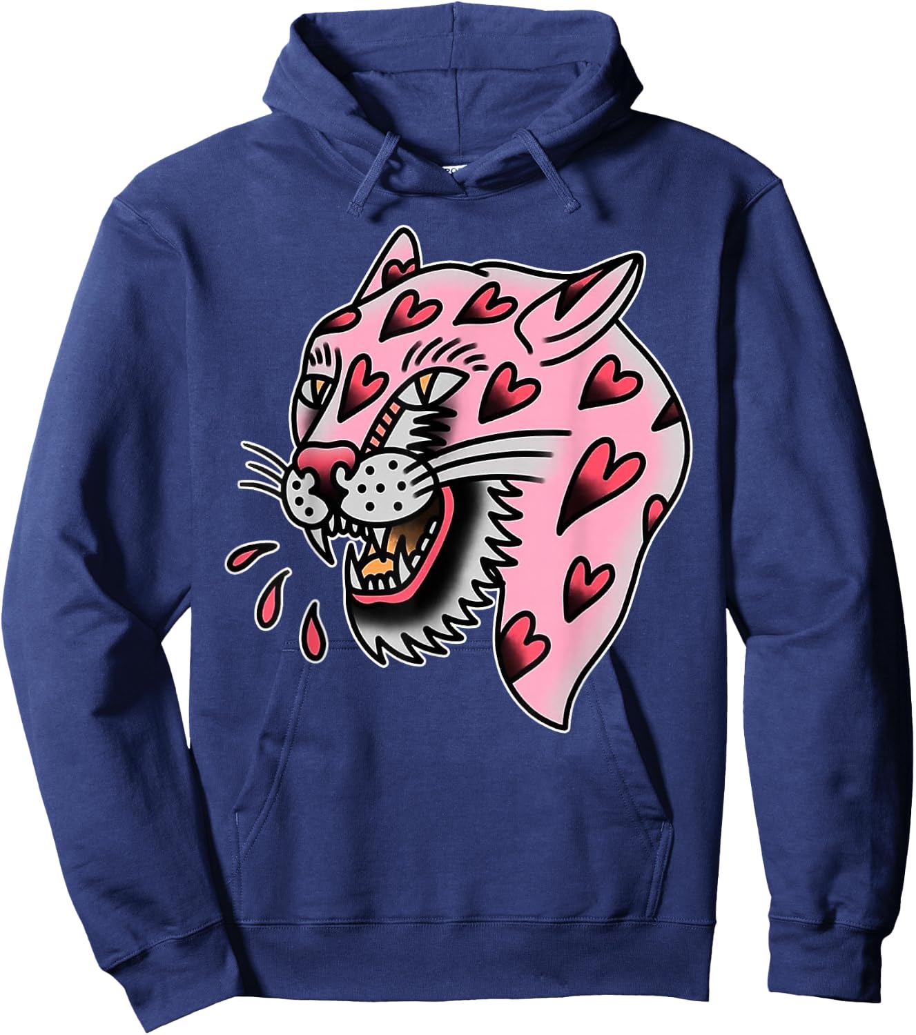 Panther Pink x Heart Love Traditioneller Blitz Hoodie - Hoodie | Navy