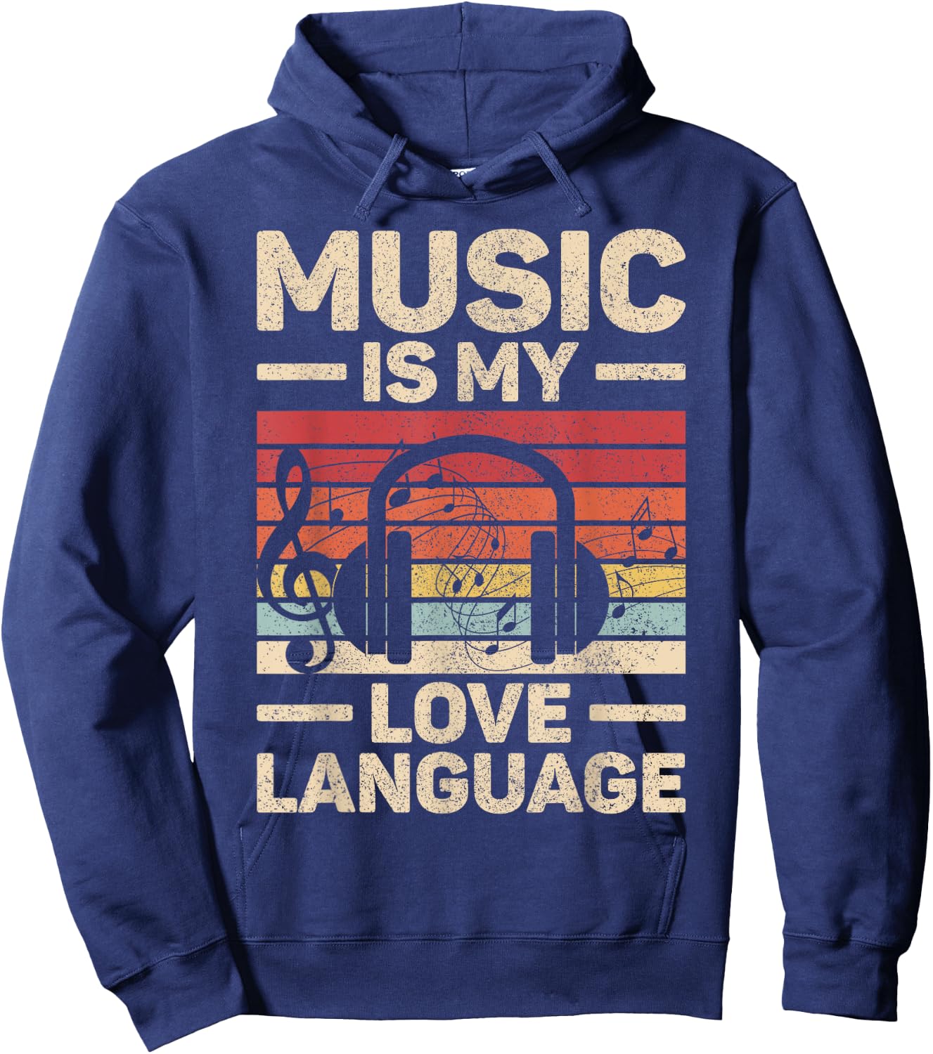 Music Is My Love Language Musician Outfit EDM Music Lover DJ Hoodie - Hoodie | Navy
