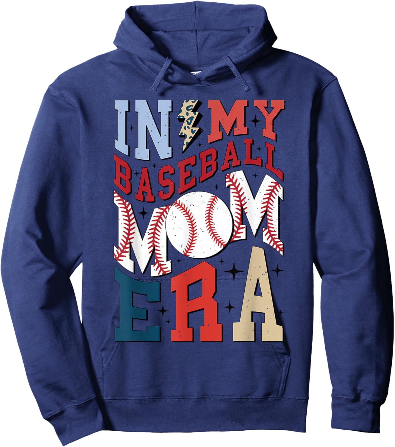 In My Baseball Mom Era Shirt, Retro Baseball Mama Shirt Hoodie - Hoodie | Navy
