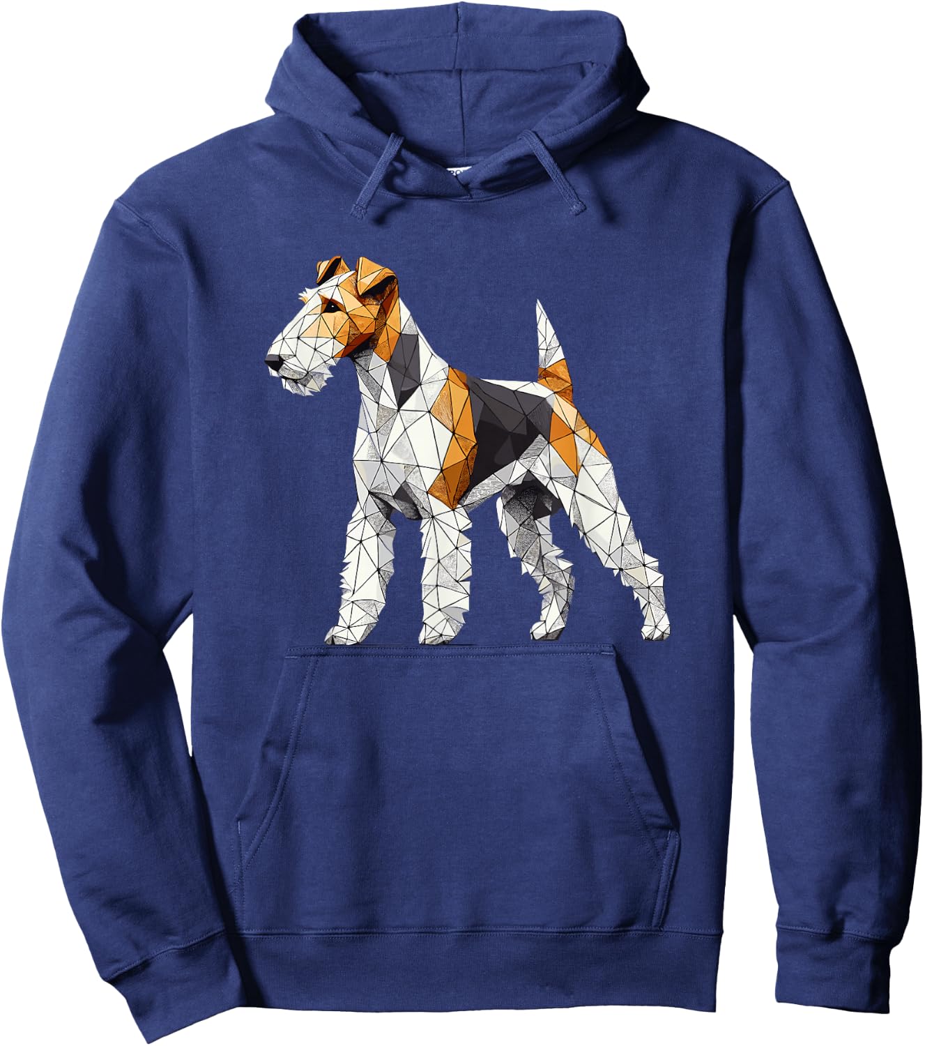 Geometric Art Wire Fox Terrier Wire Hair Fox Hoodie - Hoodie | Navy