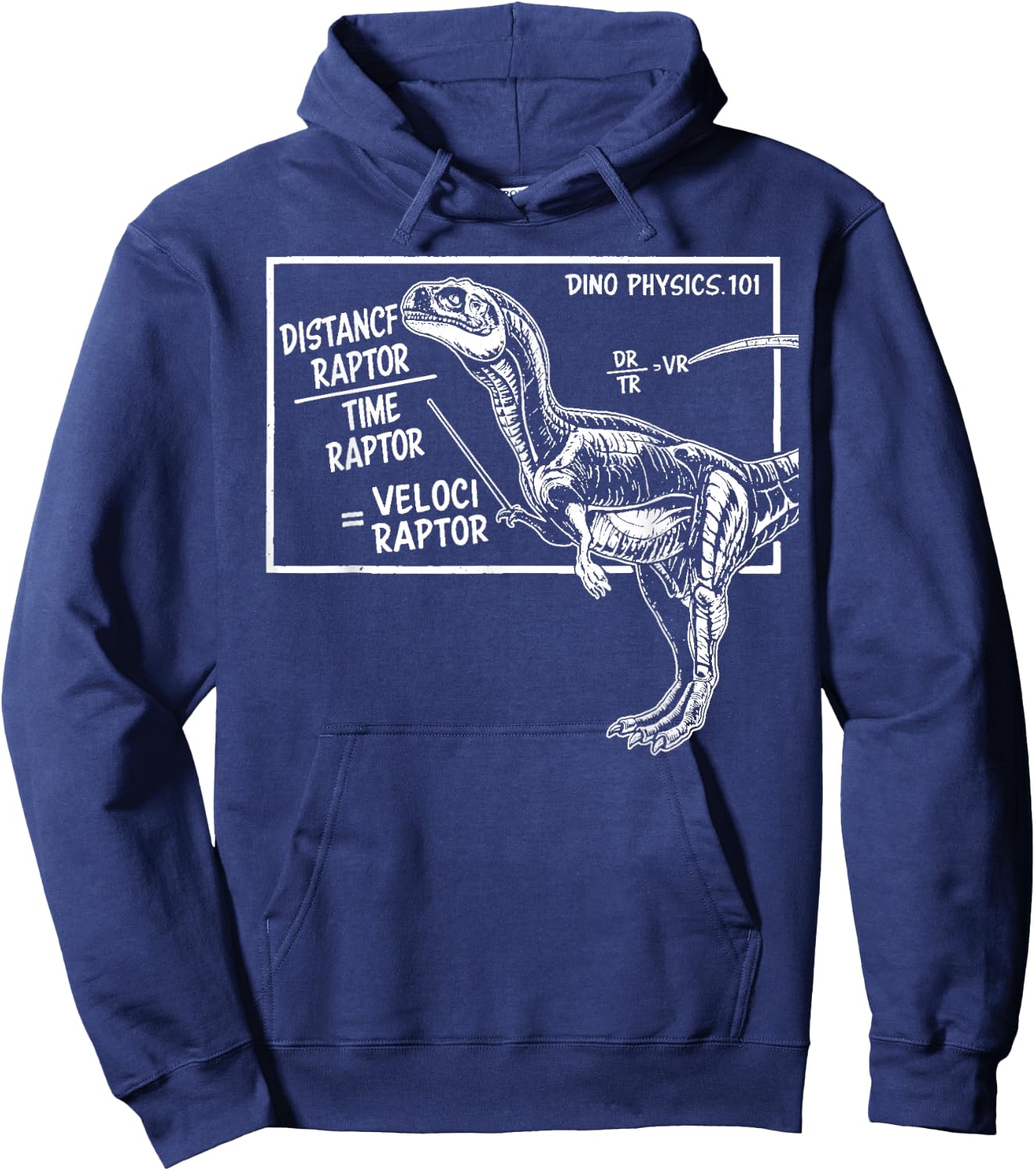 Smart Dinosaur Teacher Science Math Velociraptor Distance Hoodie - Hoodie | Navy