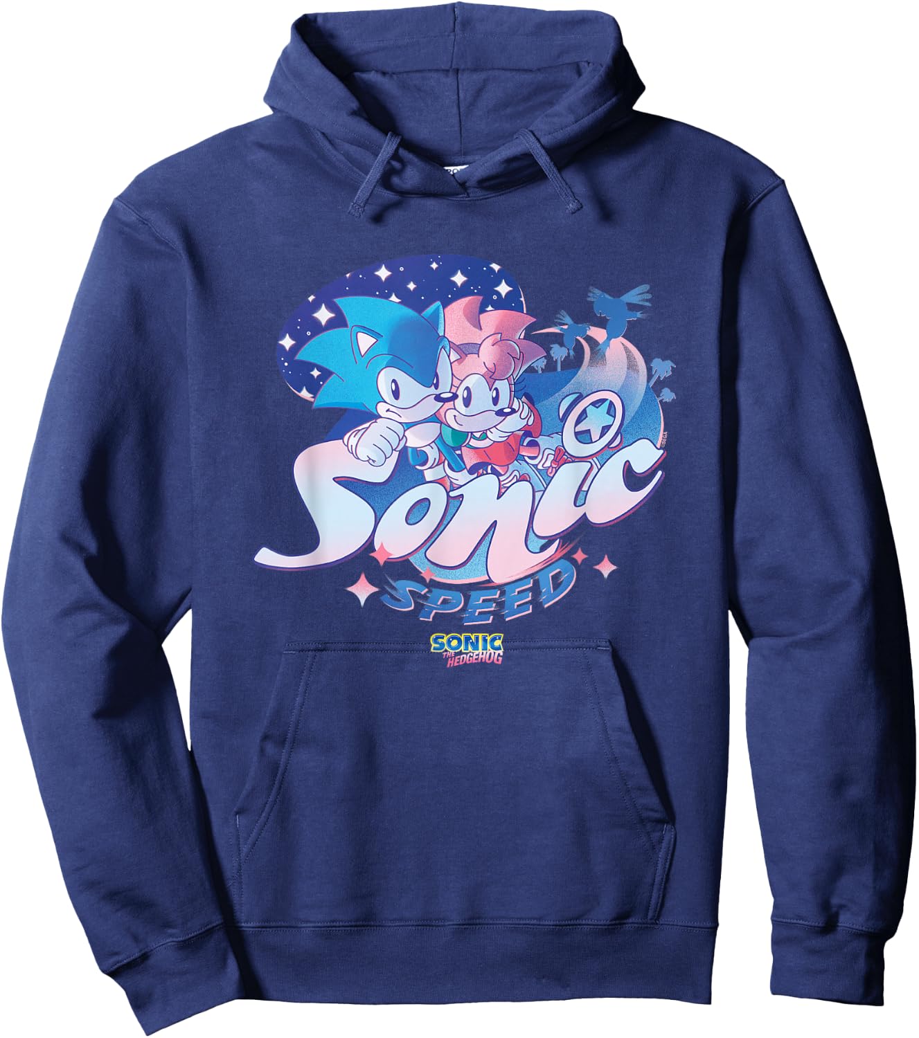 Sonic The Hedgehog Sonic Speed Amy Rose Cute Vintage Hoodie - Hoodie | Navy