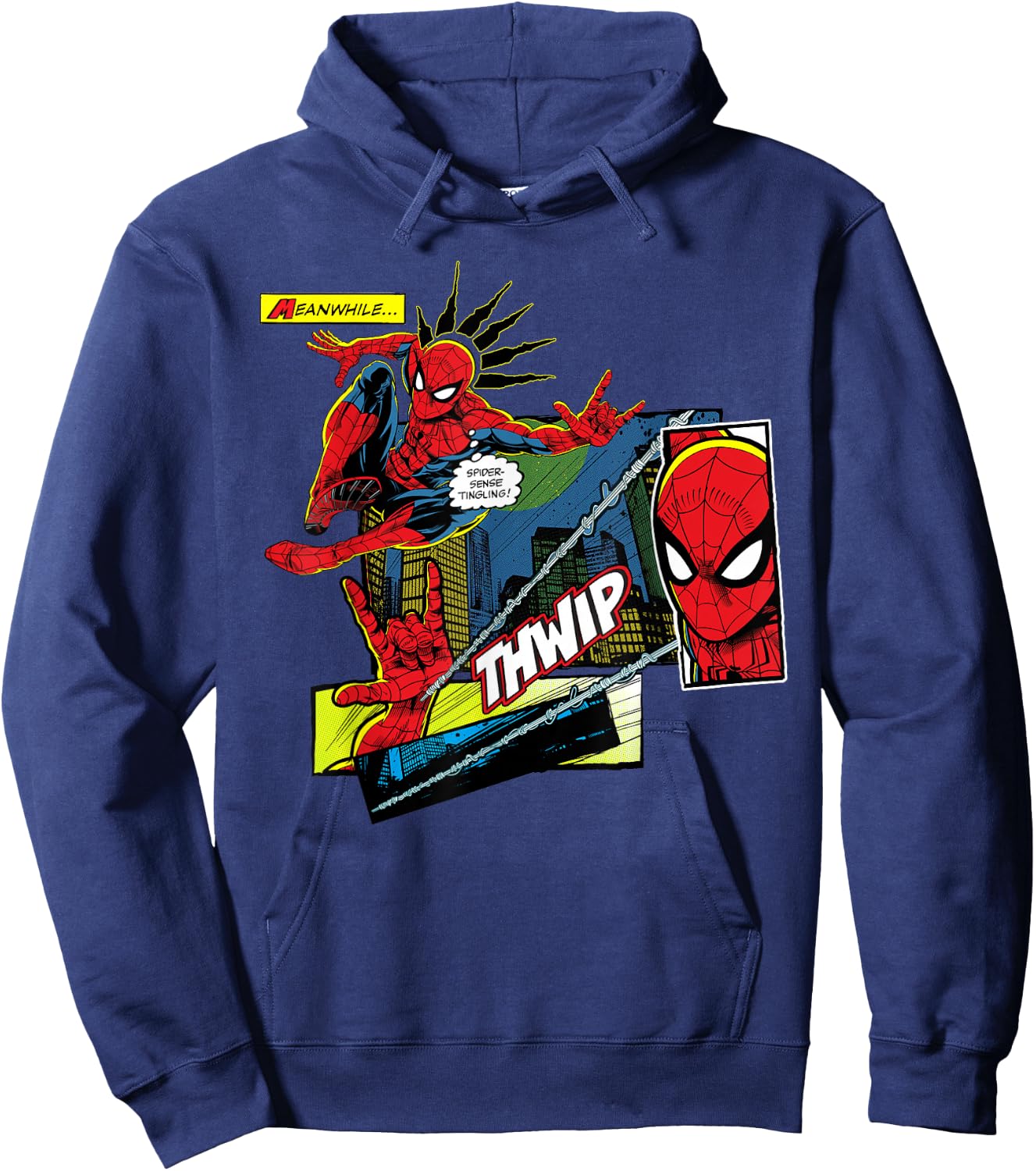 Marvel Studios Spider-Man: BND Movie 2026 Spider-Sense Comic Hoodie - Hoodie | Navy