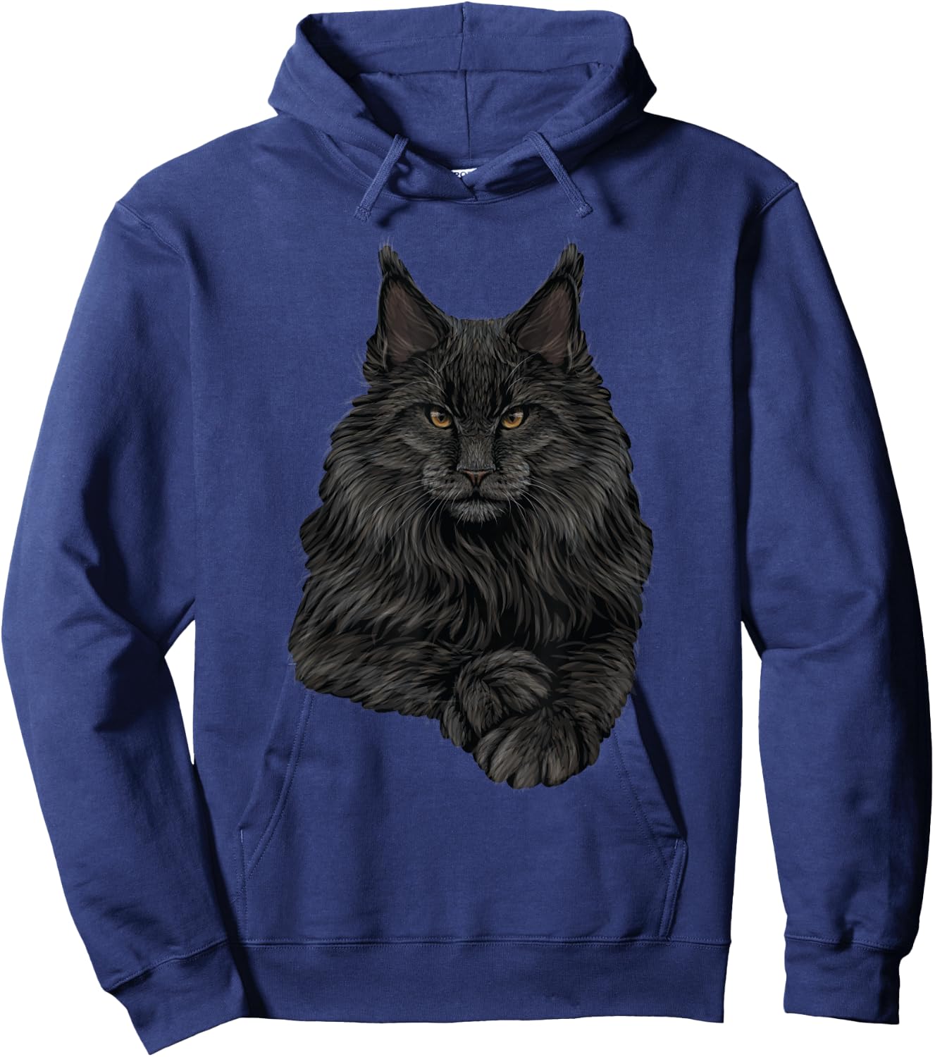 Realistic Cute Maine Coon cat Sitting for Lovers Animals Hoodie - Hoodie | Navy