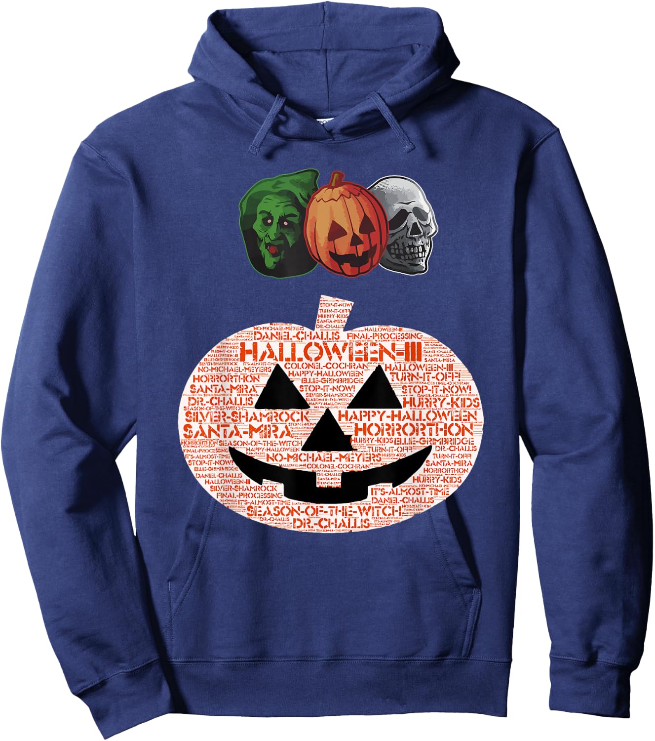 Halloween III Masks and Pumpkin Hoodie - Hoodie | Navy
