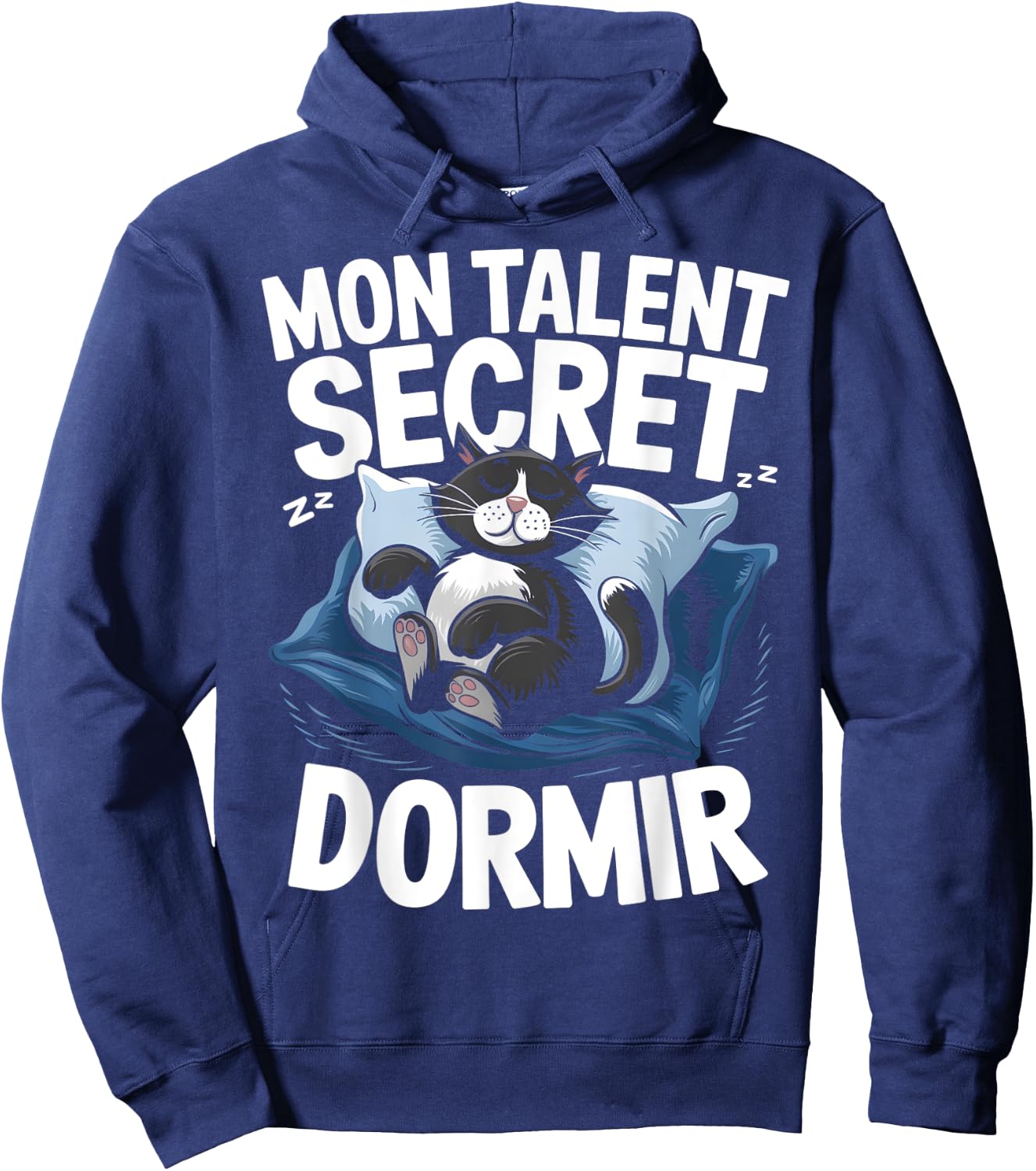 My Talent Secret Sleeping Cat Sleeping Flemme Nap Humour , Black, S Hoodie - Hoodie | Navy