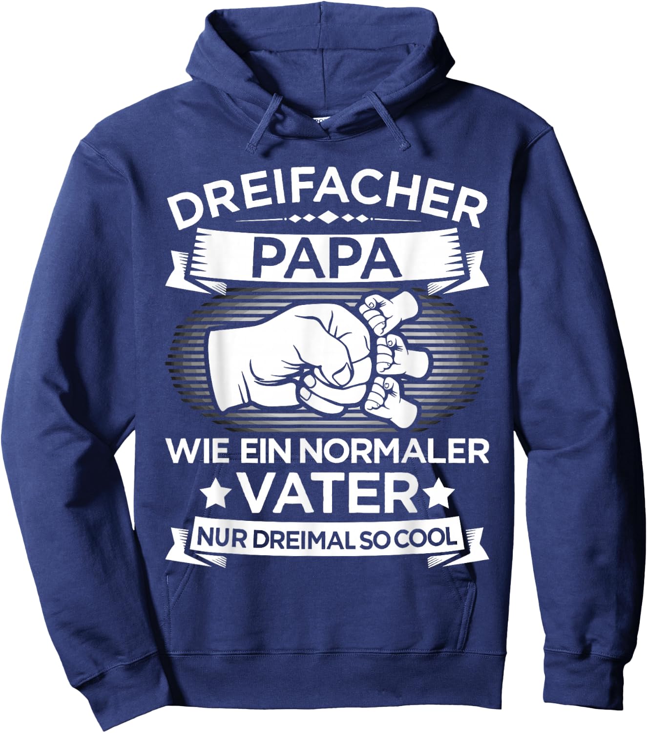 Dreifacher Papa Vater 3 Kinder zum Vatertag Geburtstag Hoodie - Hoodie | Navy