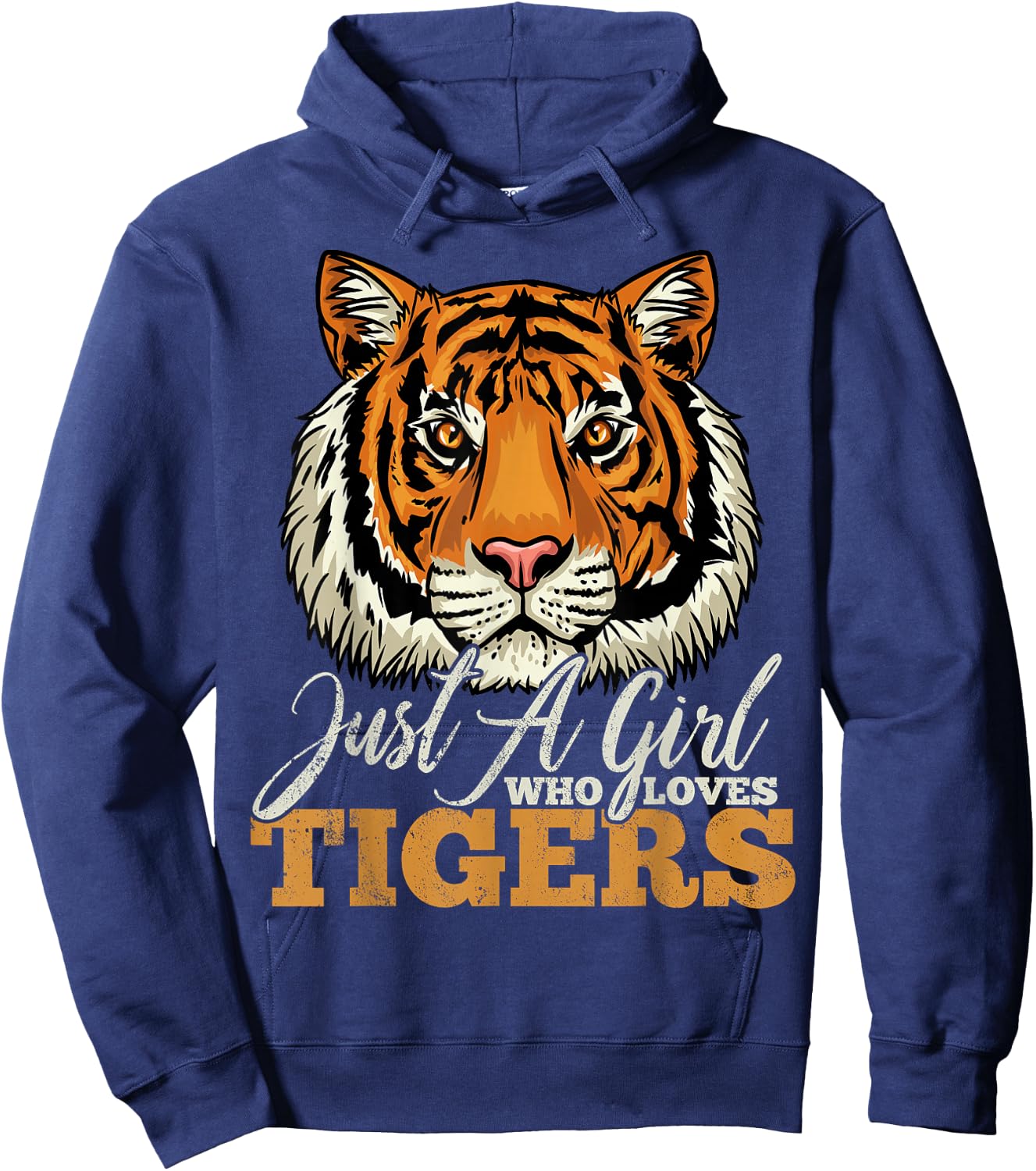 Tiger Just a Girl Who Loves Tigers Gift Tiger Lovers Hoodie - Hoodie | Navy