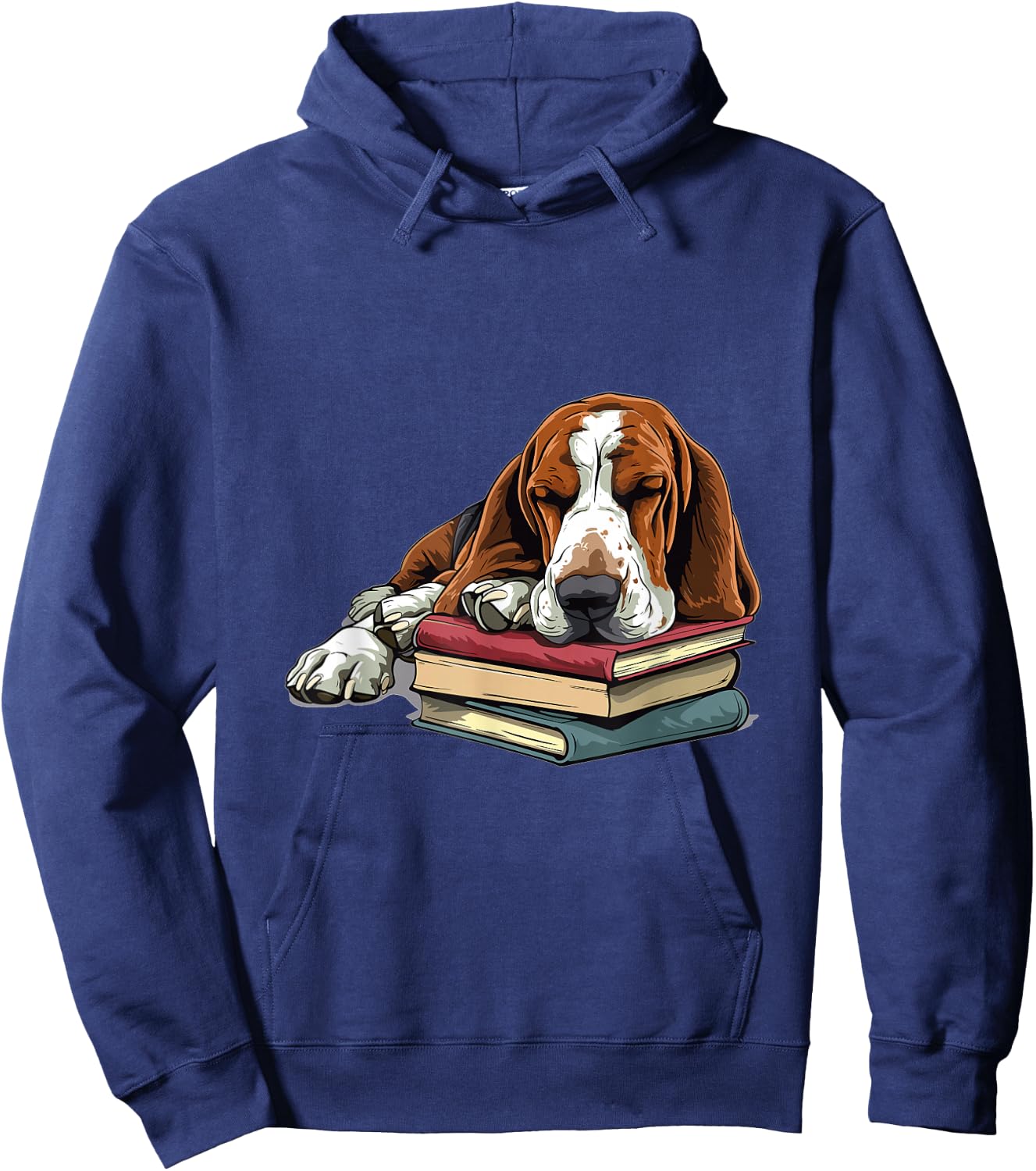 Basset Hound Books Dog Breed Graphic Hoodie - Hoodie | Navy