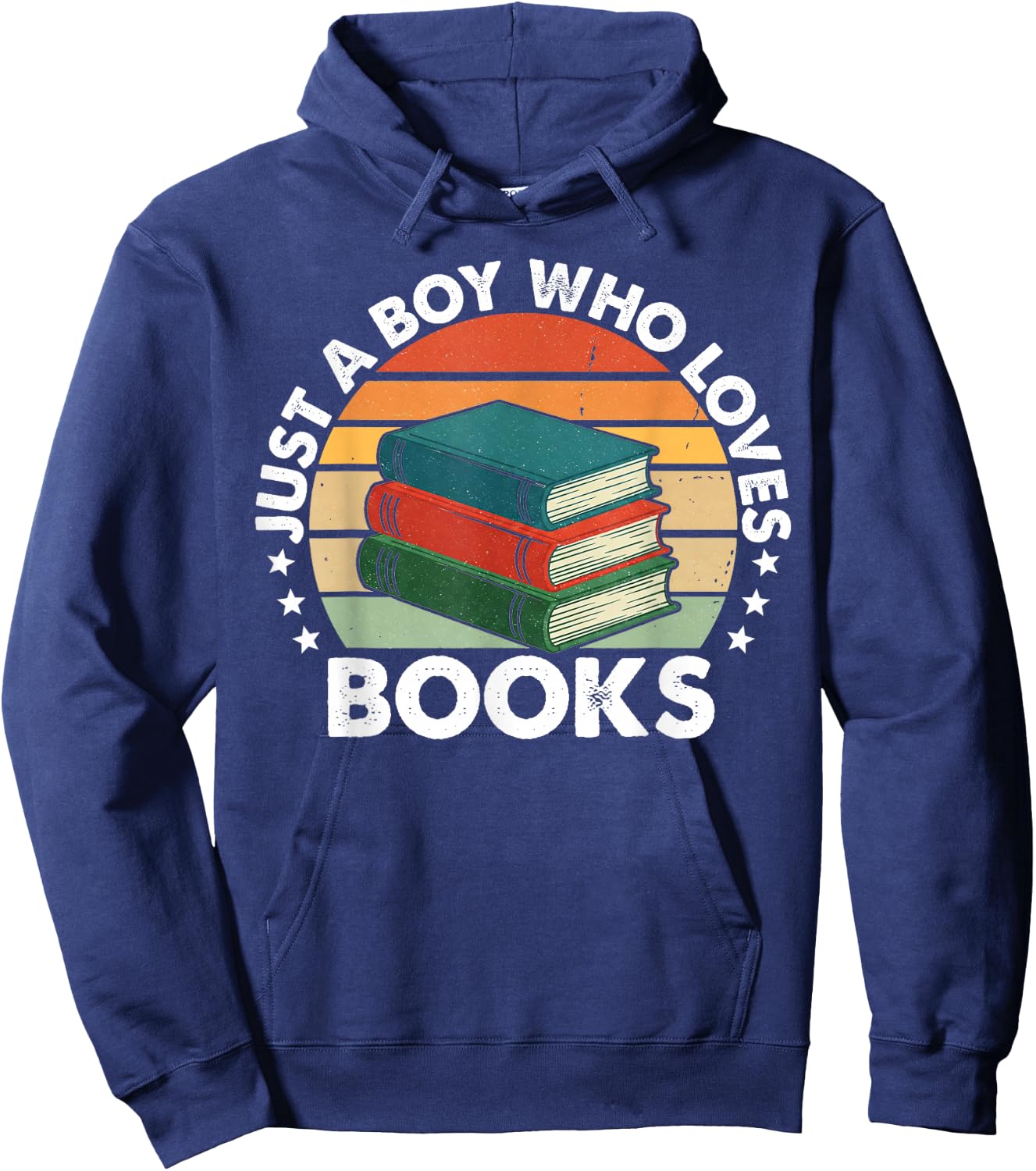 Kids Just A Boy Who Loves Books Read Reading Librarian Kids Hoodie - Hoodie | Navy