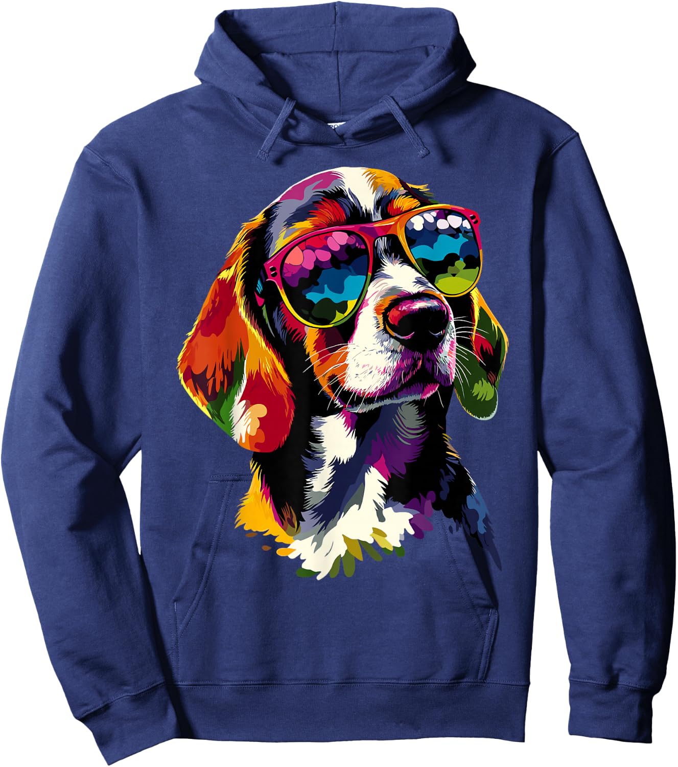 Beagle mit Sonnenbrille Beagles Welpe Süßer English Beagle Hoodie - Hoodie | Navy