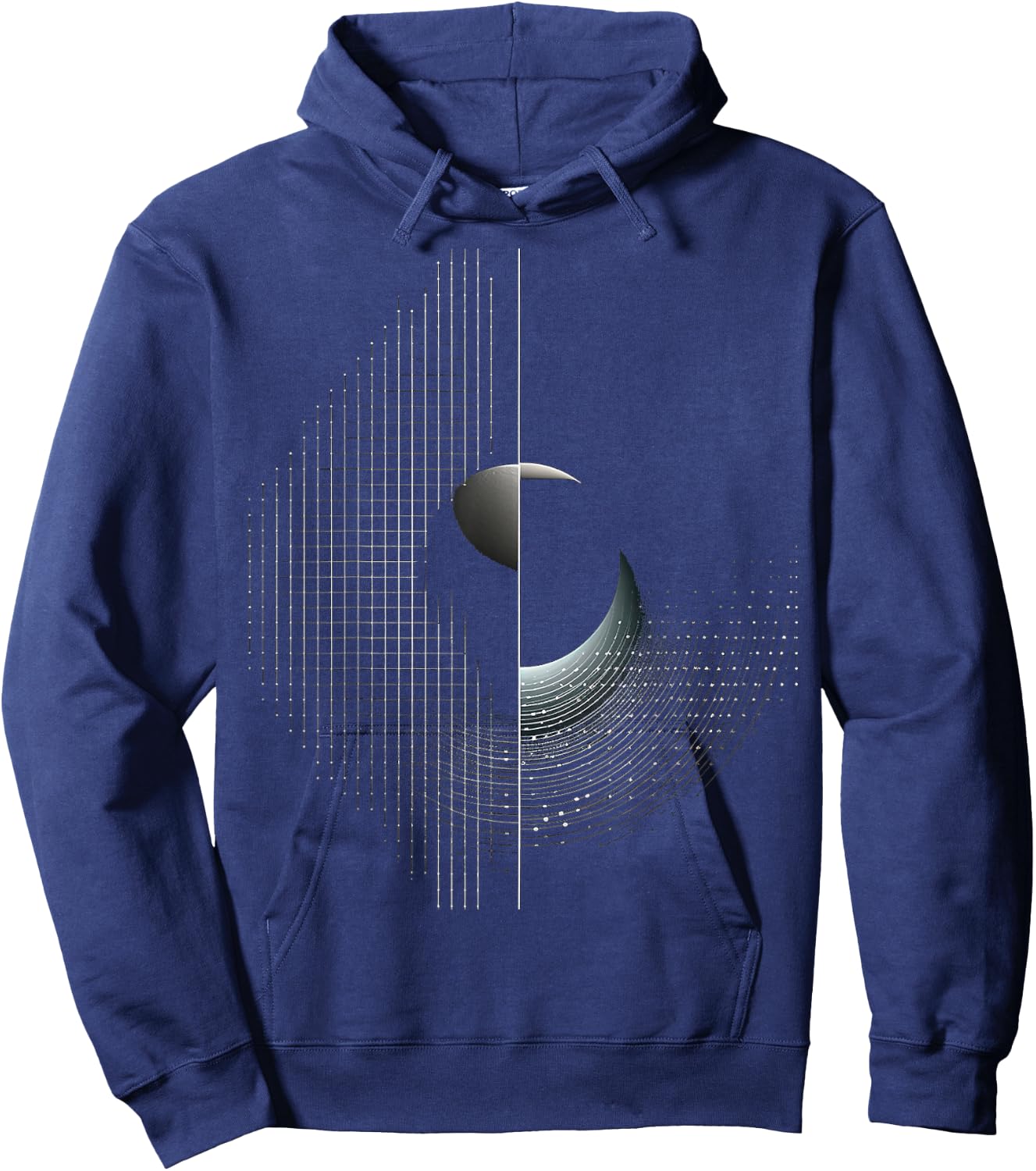 Mond Pixel Kunst Grafik Geometrisches Motiv Mond Hoodie - Hoodie | Navy