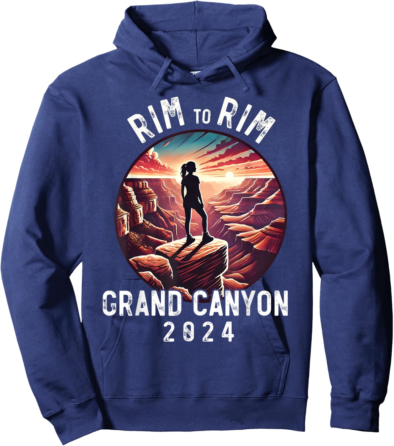 Rim - Rim Grand Canyon, I Hiked The Grand Canyon 2024, Women Hoodie - Hoodie | Navy