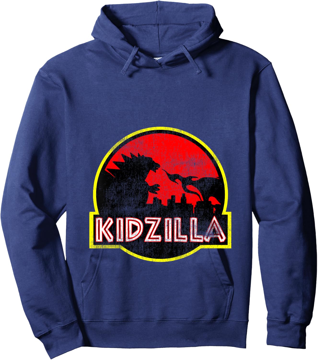 Distressed Funny Boy's Girl's Birthday Gift Kidzilla Gift Hoodie - Hoodie | Navy