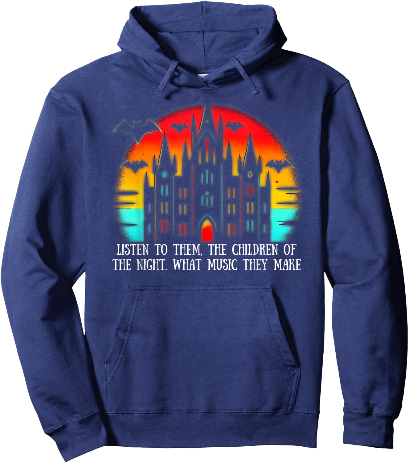 Dracula Quote 'Listen to Them, the Children of the Night' Hoodie - Hoodie | Navy