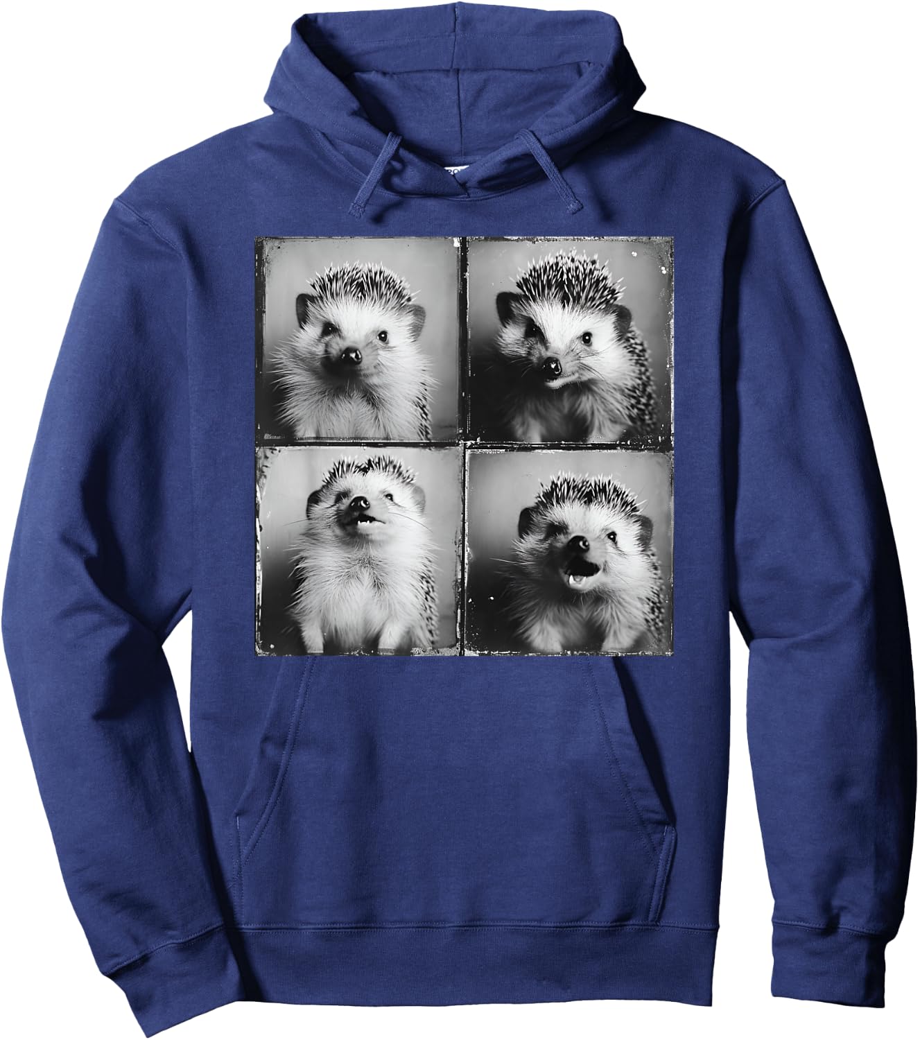 Smiling Hedgehog Face Happy Hedgie Photo Funny Nature Animal Hoodie - Hoodie | Navy