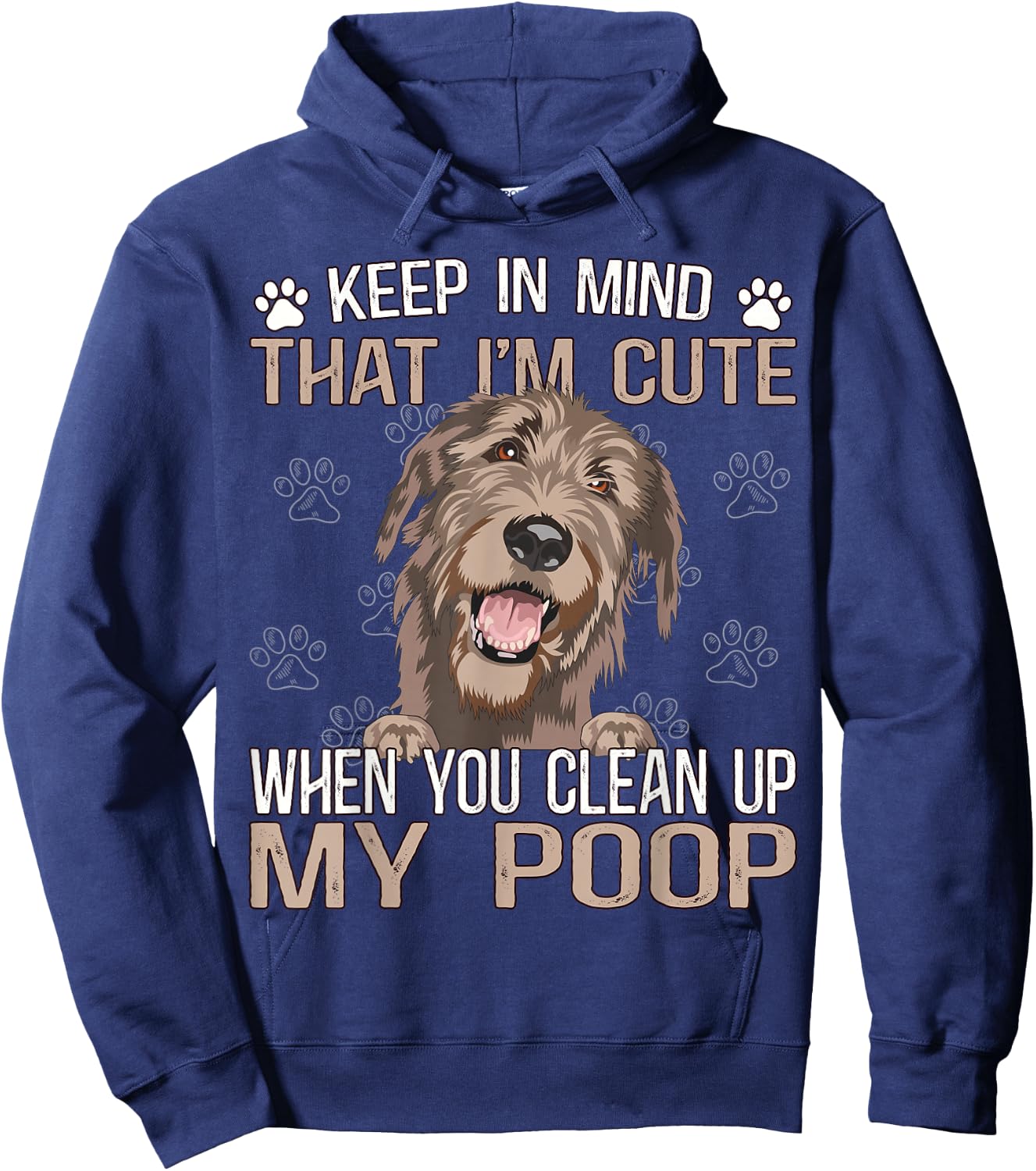 Irish Dog Puppies Outfit Sayings Irish Wolfhound Hoodie - Hoodie | Navy