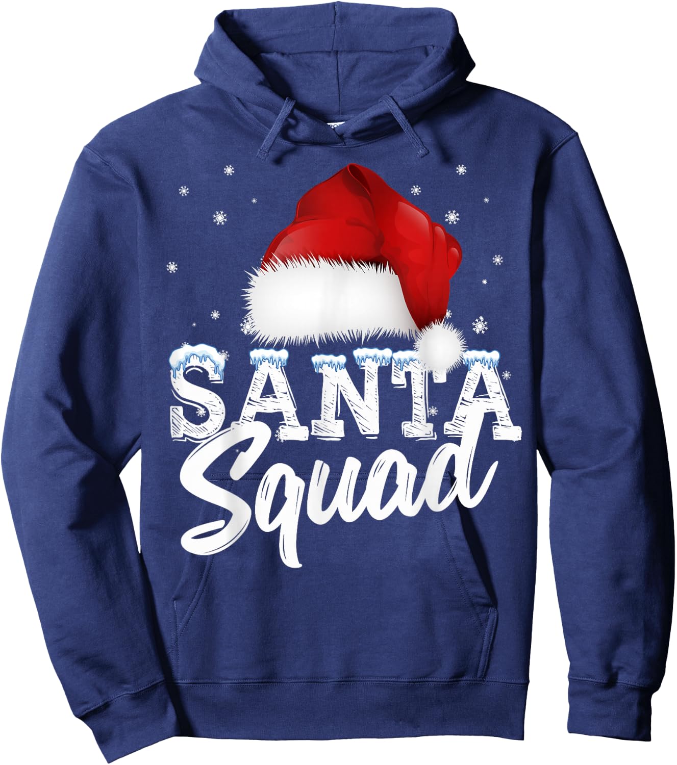 Team Christmas Santa Squad Family Matching Christmas Tree Hoodie - Hoodie | Navy