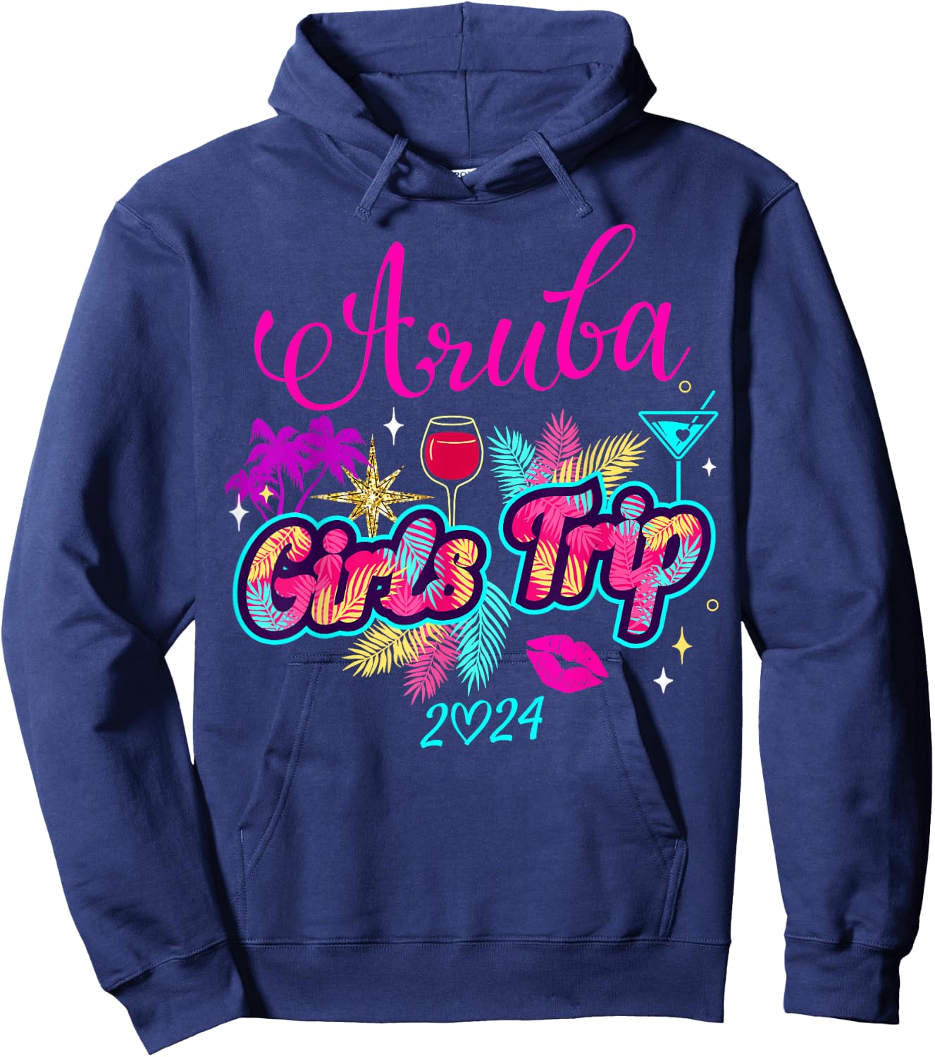 Girls Trip Aruba 2024 Shirt Girls Weekend Birthday Squad Hoodie - Hoodie | Navy