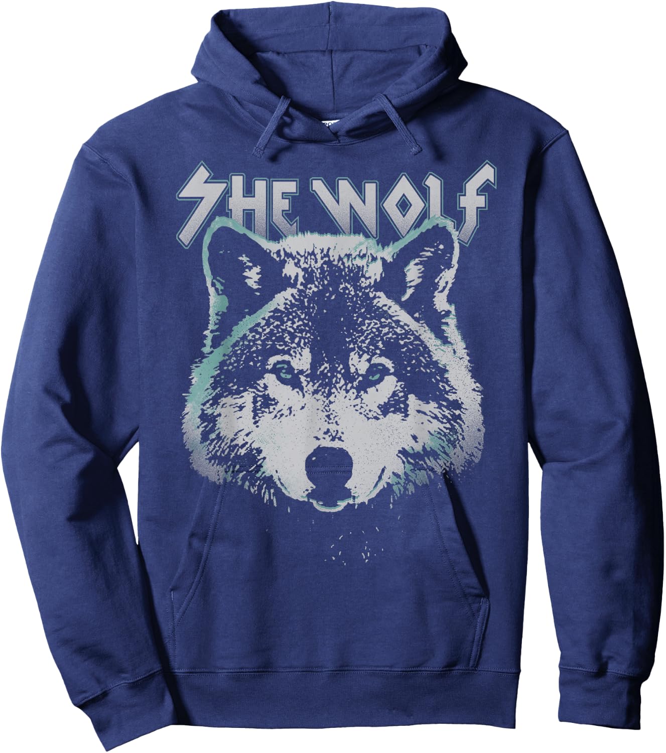She Wolf Fierce Portrait Hoodie - Hoodie | Navy