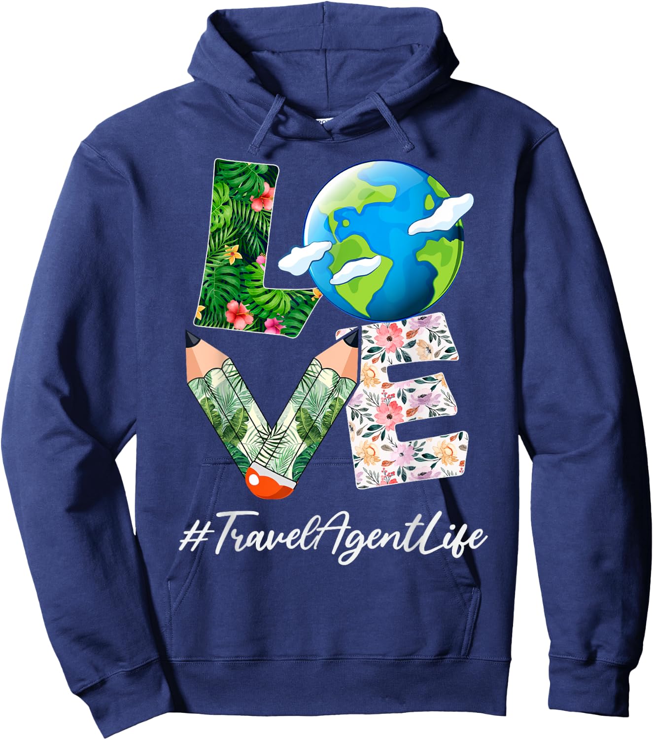 Travel Agent Love World Earth Day Save the Planet Hoodie - Hoodie | Navy