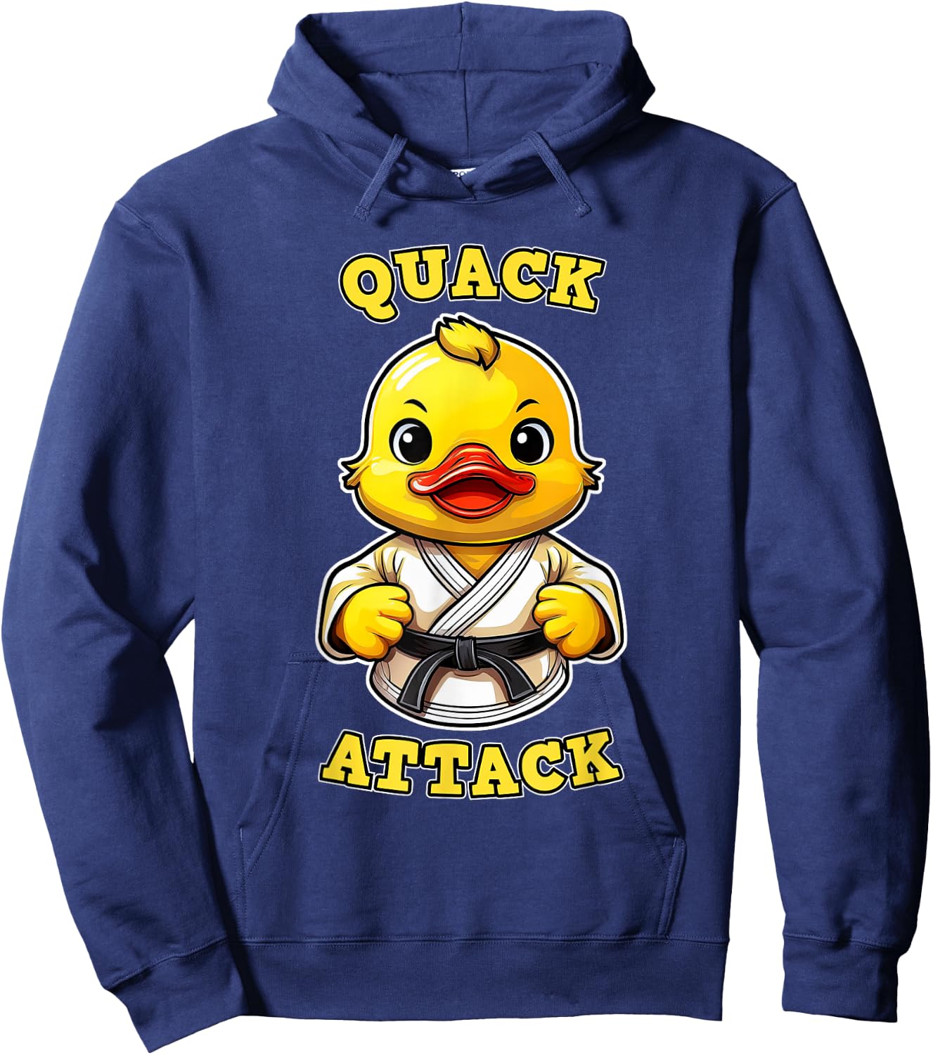 Quack Attack, Funny Karate Rubber Duckie, Rubber Duck Pun Hoodie - Hoodie | Navy