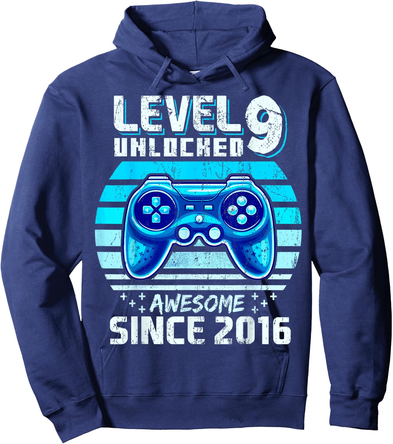 9th Birthday Boy Level 9 Gamer 9 Year Video Game Party Hoodie - Hoodie | Navy