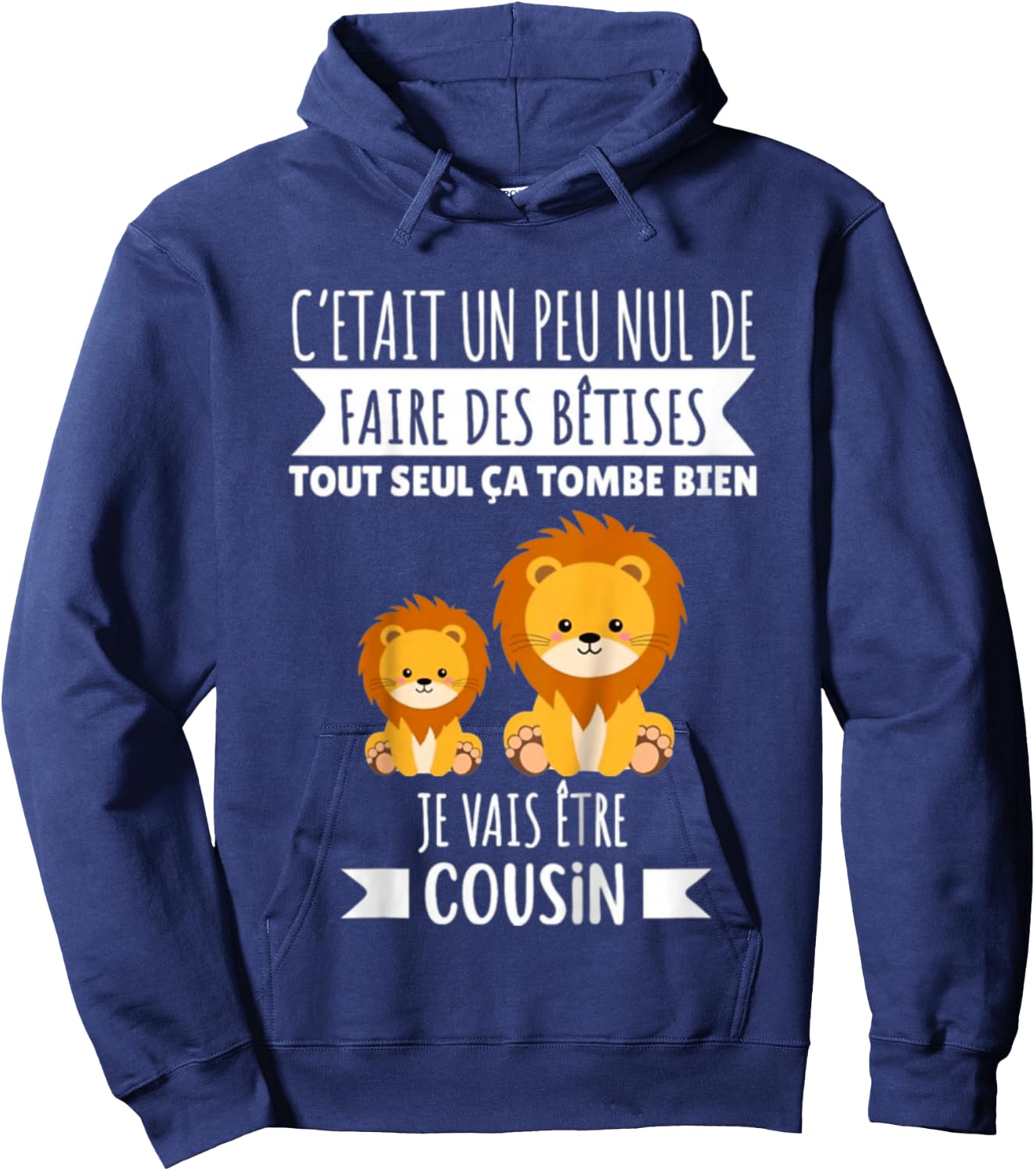 Child Future Cousin Announcement Pregnancy Je Vais Etre Cousin 2025 , Black, 2 Hoodie - Hoodie | Navy