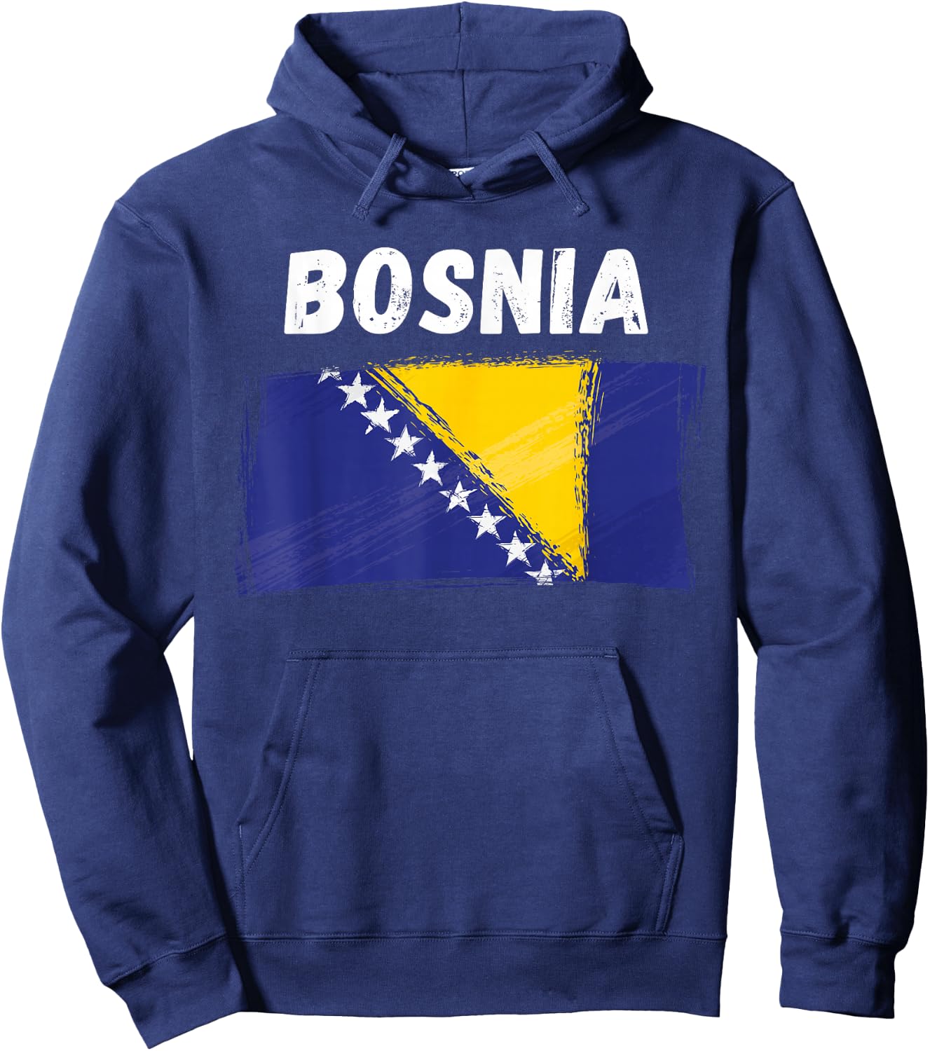 Bosnien Flagge Urlaub Vintage Grunge Bosnische Flagge Hoodie - Hoodie | Navy