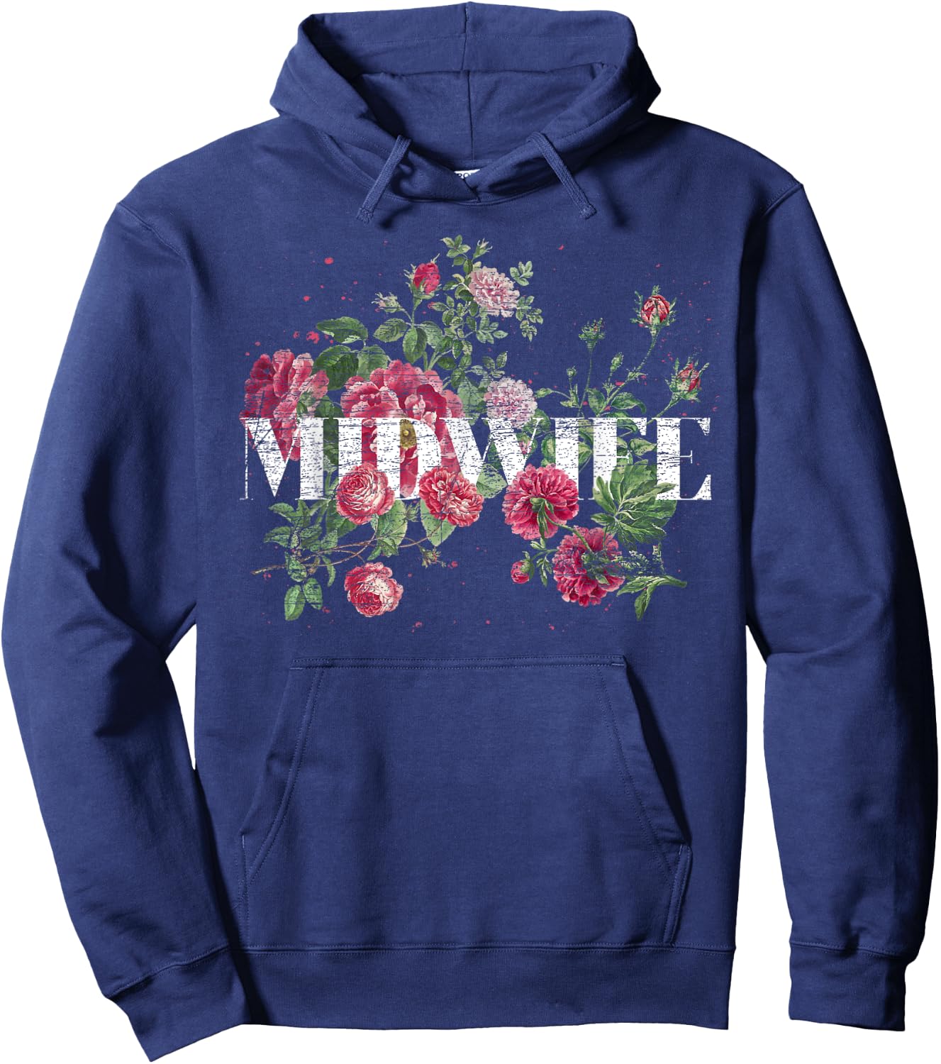 Flowers Midwifery Doula Birthing Women Floral Midwife Hoodie - Hoodie | Navy