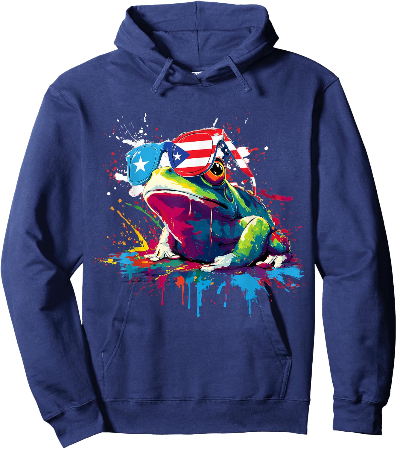 Coqui Frog Puerto Rico Flag Puerto Rican Taino Boricua Hoodie - Hoodie | Navy