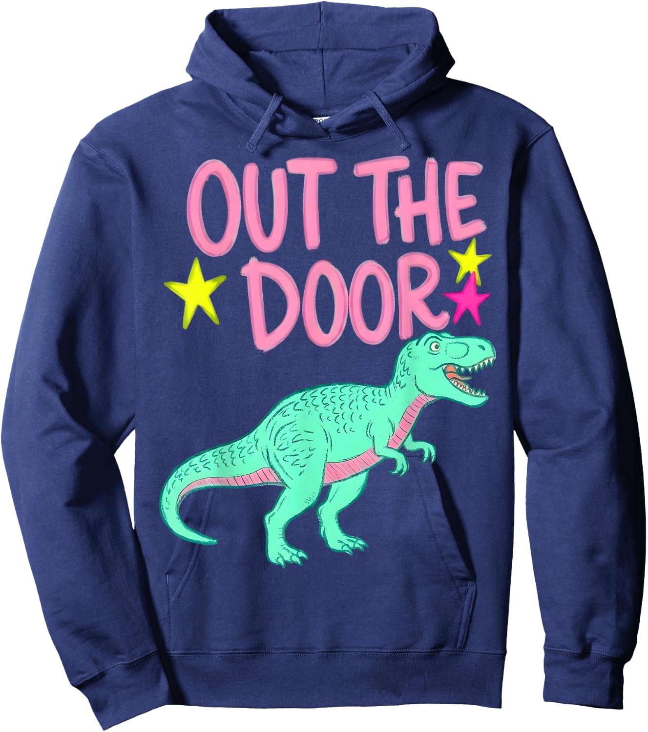 Out The Door Dinosaur Graphic Trendy Summer Gifts Girl Kid Hoodie - Hoodie | Navy