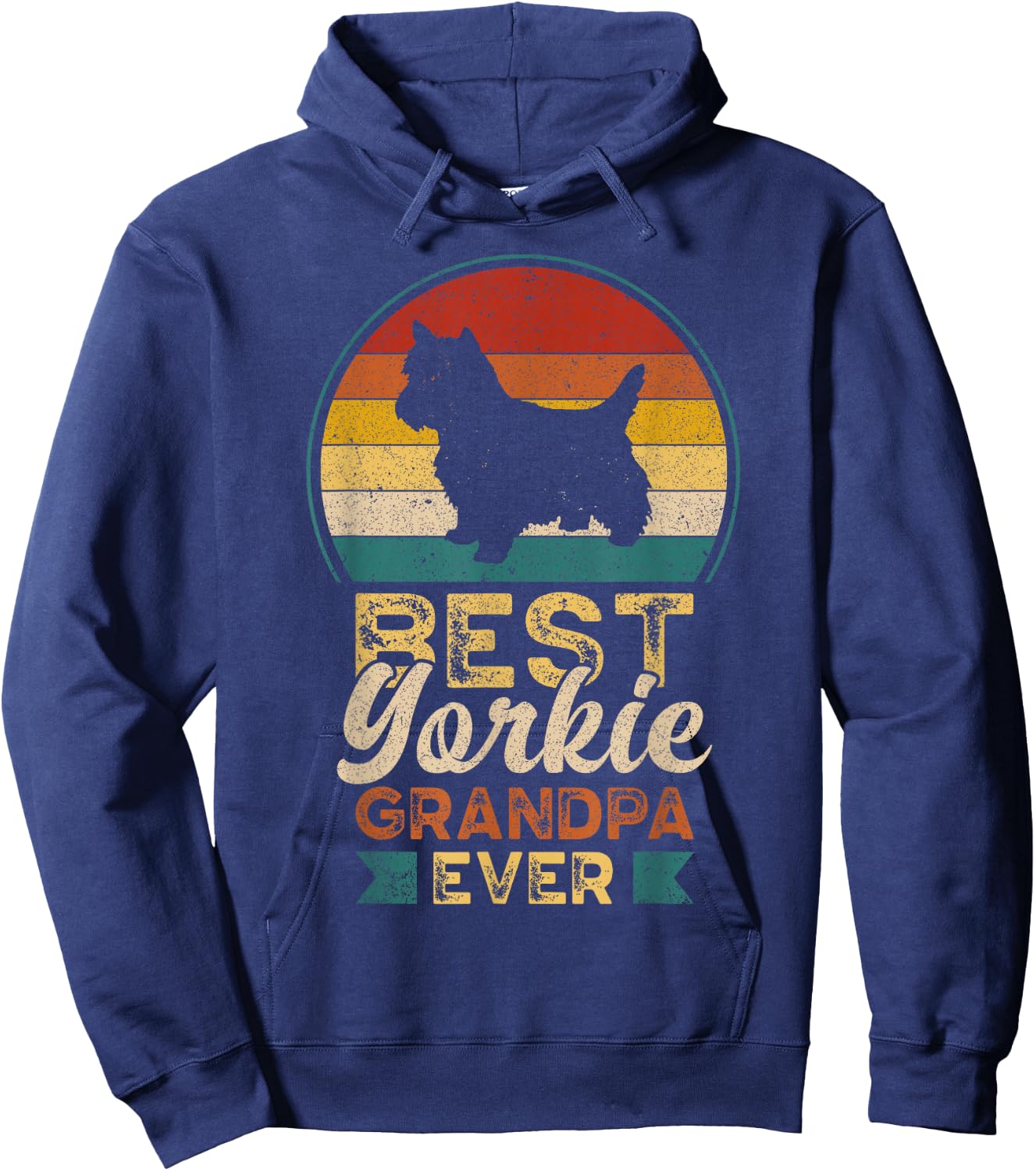 Best Yorkie Grandpa Ever, Father's Day, Yorkshire Terrier Hoodie - Hoodie | Navy
