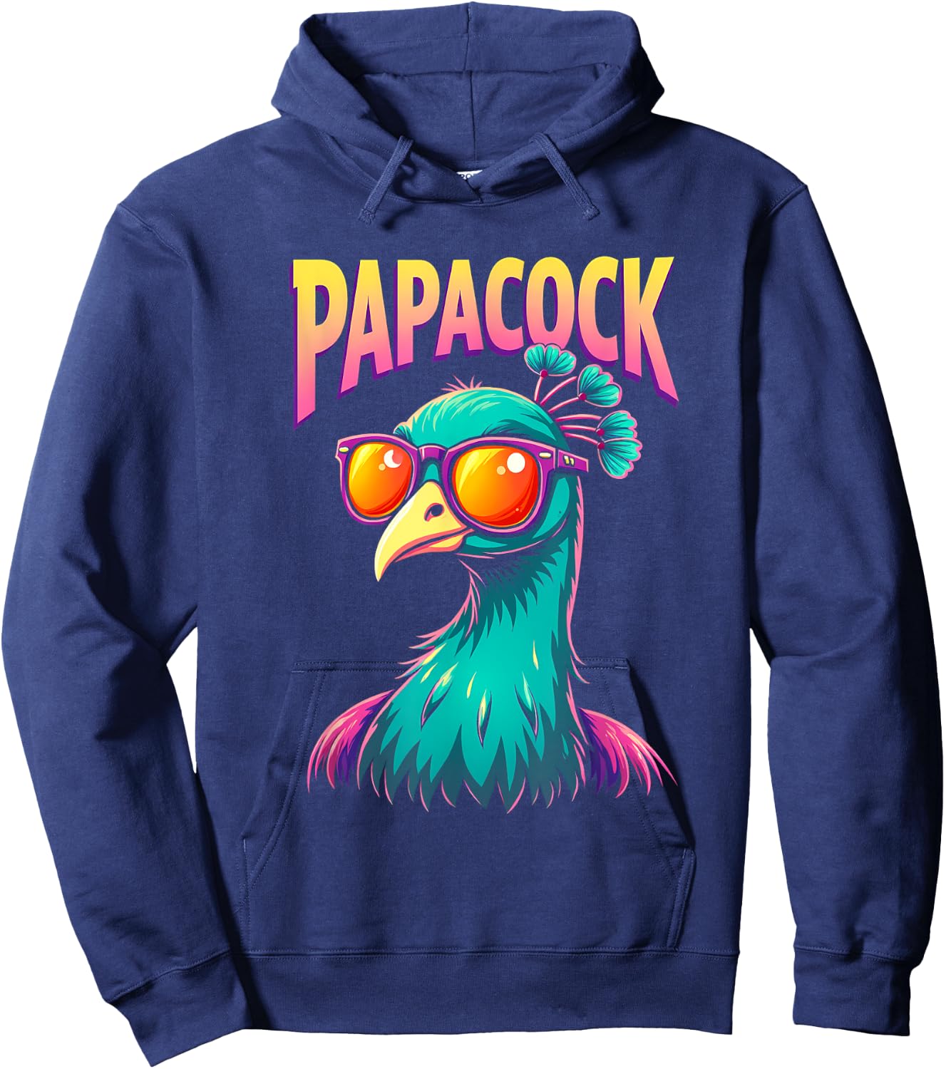 Papacock Father's Day Best Dad Peacock Hoodie - Hoodie | Navy